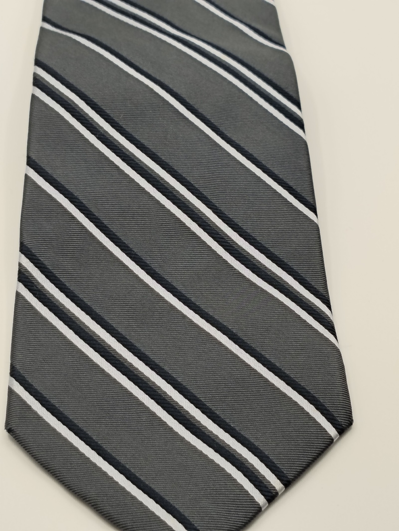 Chaps Ralph Lauren Navy Blue & White Striped Silk Tie Men image 7