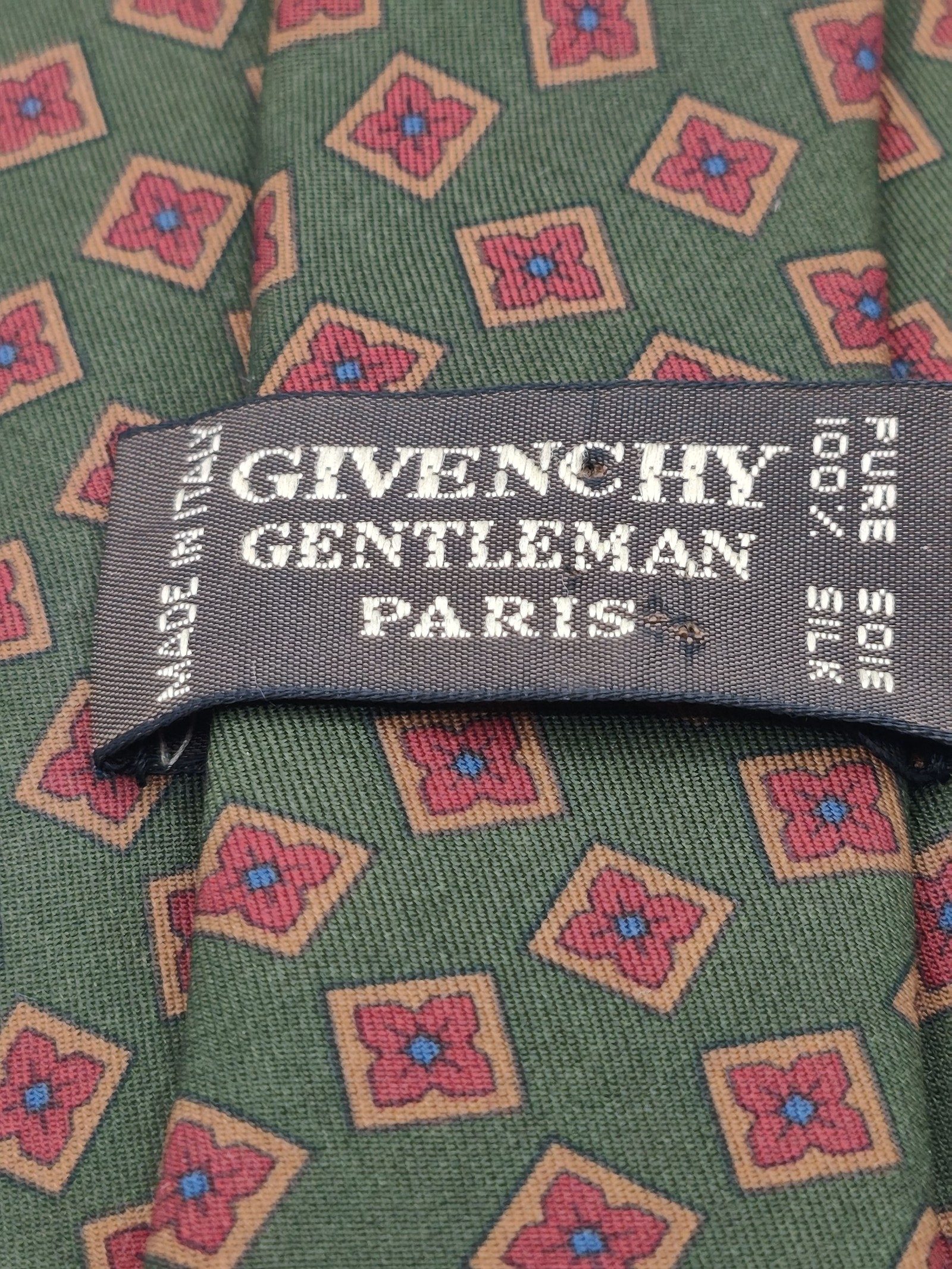 Givenchy Green & Red Silk Gentleman Paris Tie Men image 3