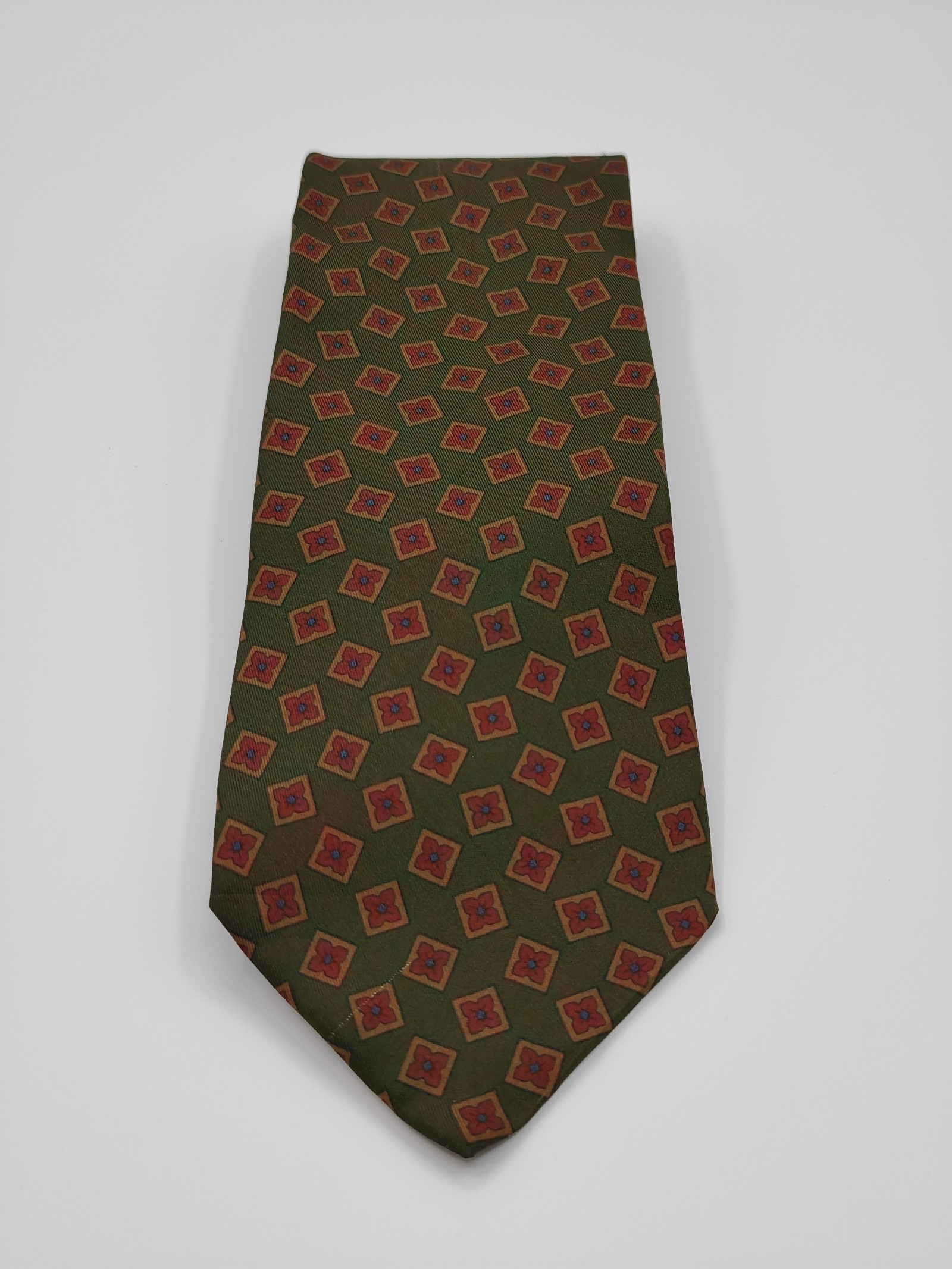 Givenchy Green & Red Silk Gentleman Paris Tie Men image 7