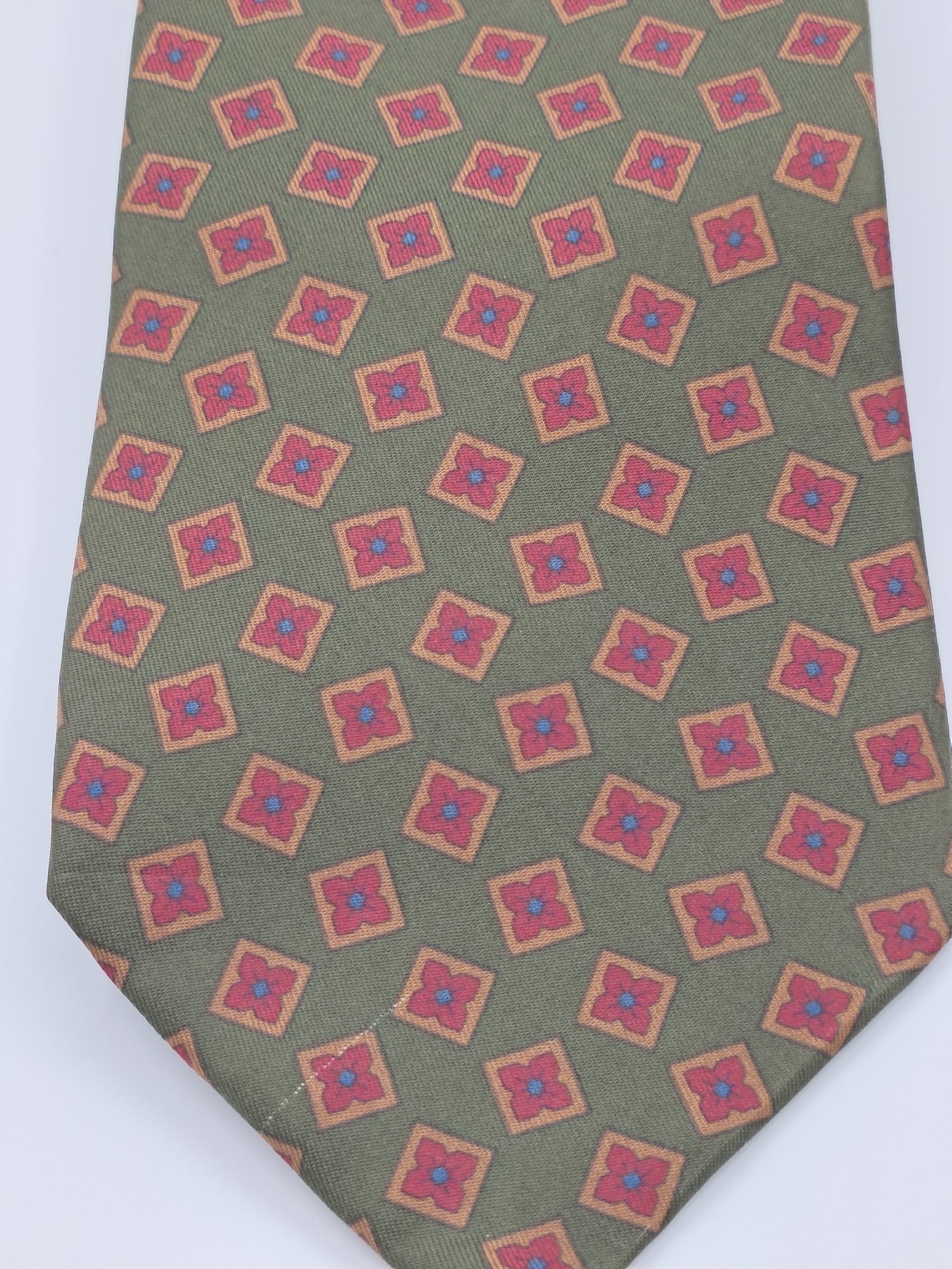 Givenchy Green & Red Silk Gentleman Paris Tie Men image 8