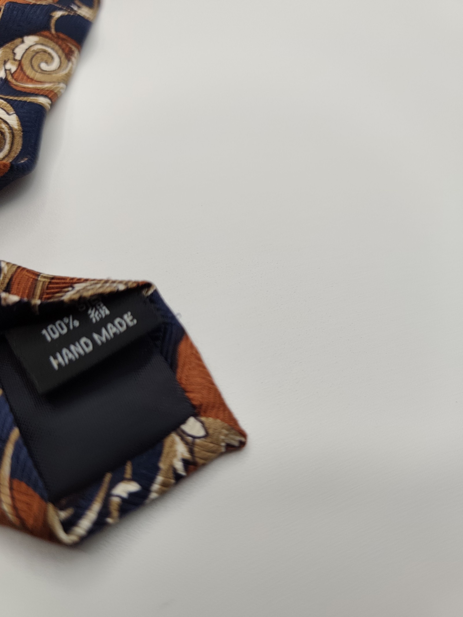 Claudio Valentino Men's Navy Blue & Brown Floral Silk Tie One Size image 4