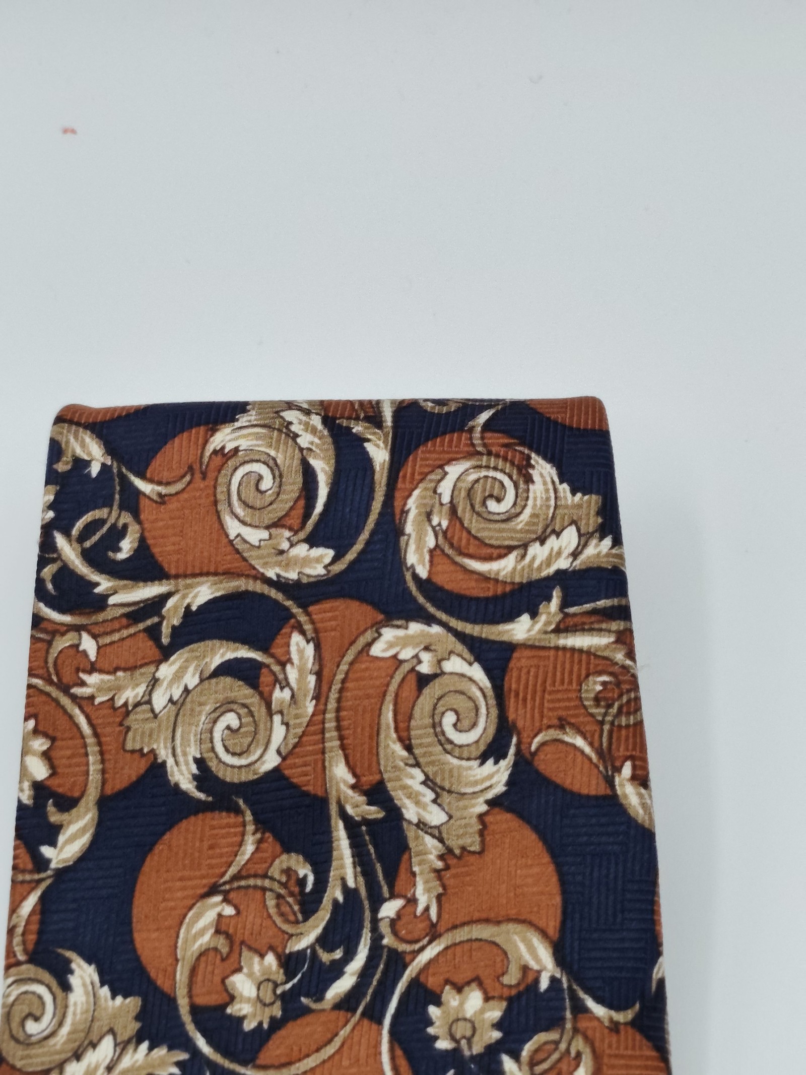Claudio Valentino Men's Navy Blue & Brown Floral Silk Tie One Size image 9