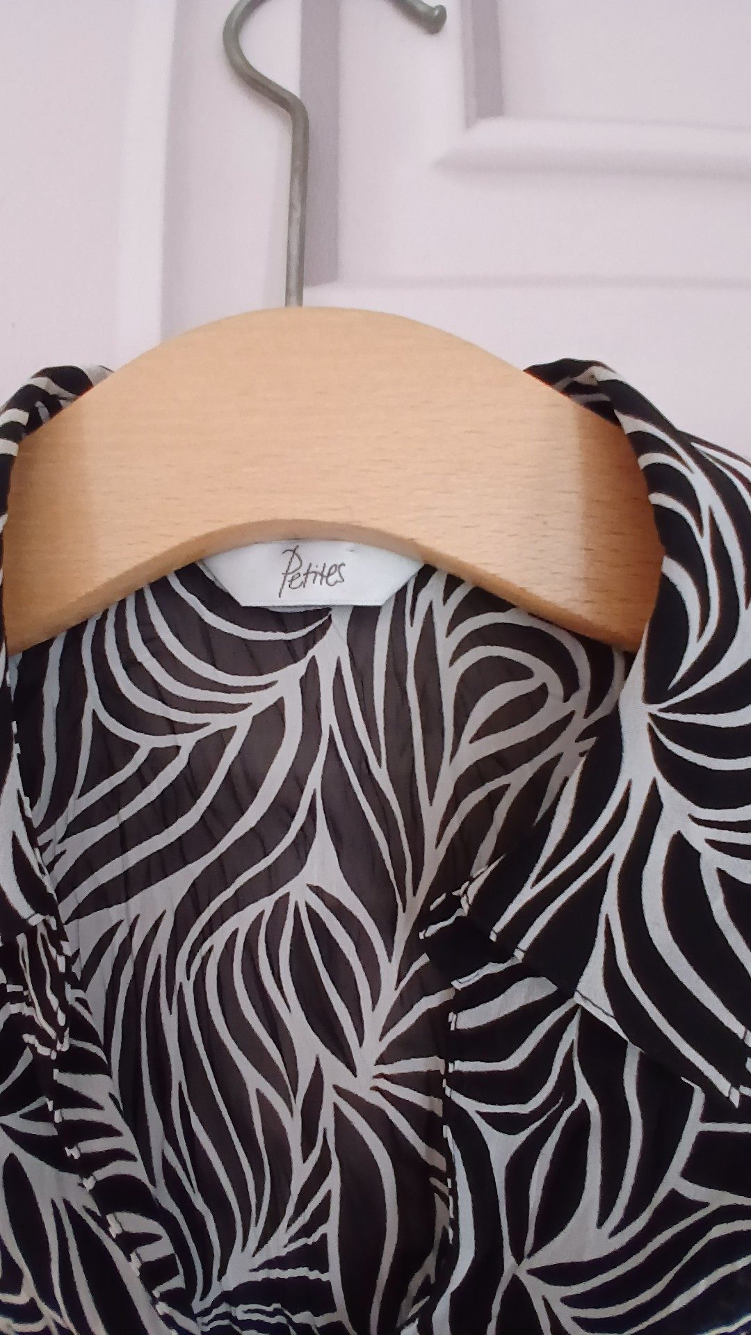 Black & White Patterned Semi-Sheer Blouse Bhs Petites 14 image 6