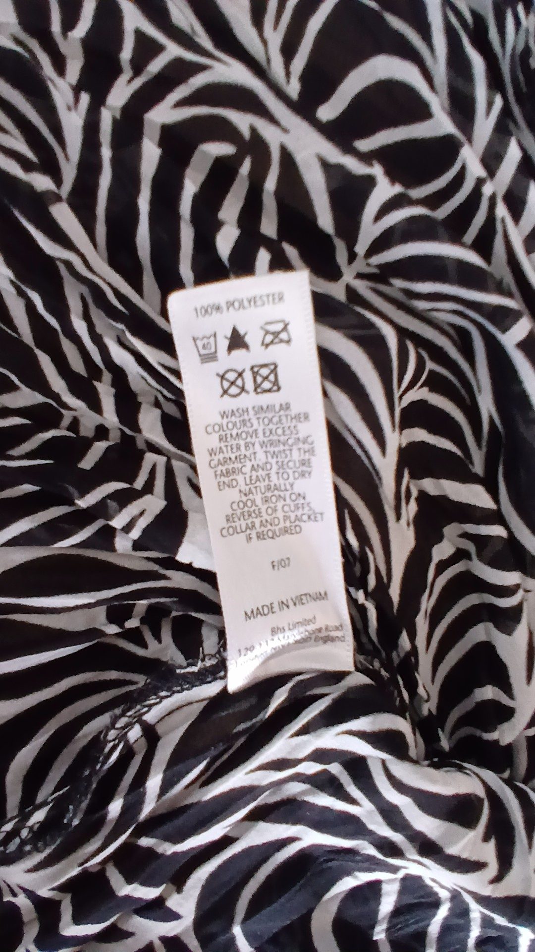 Black & White Patterned Semi-Sheer Blouse Bhs Petites 14 image 8