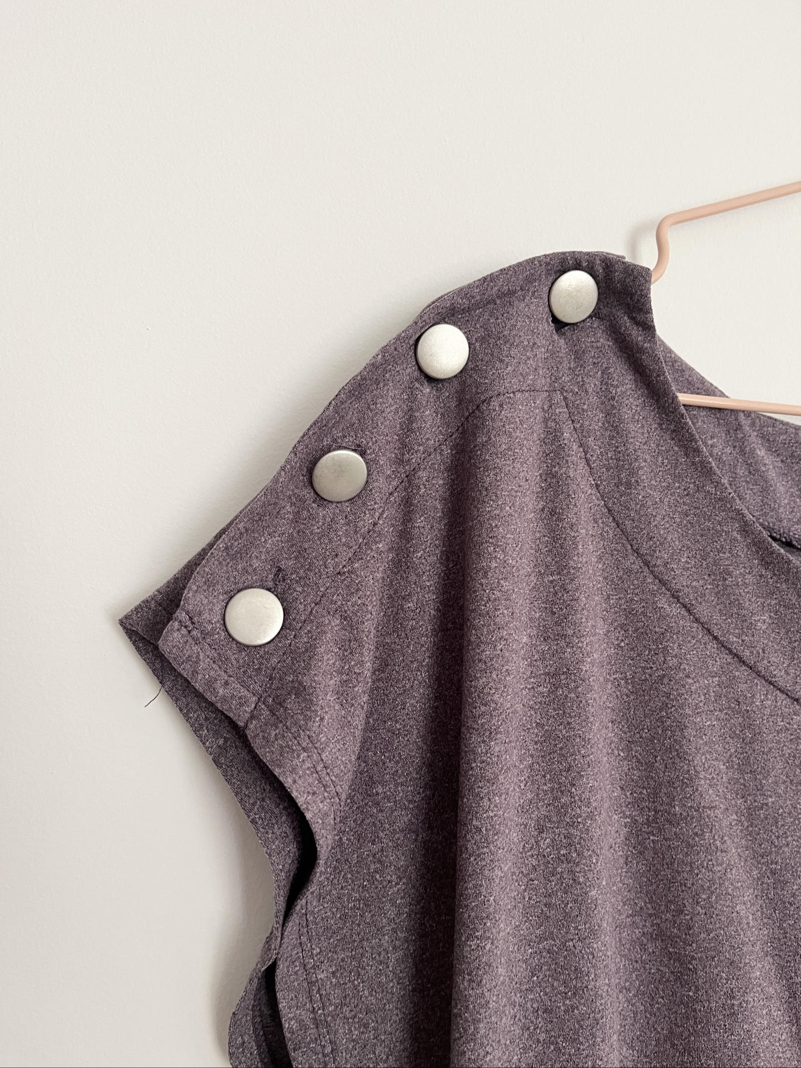 AUW Purple Button-Shoulder Accessible Relaxed Tshirt Large image 3