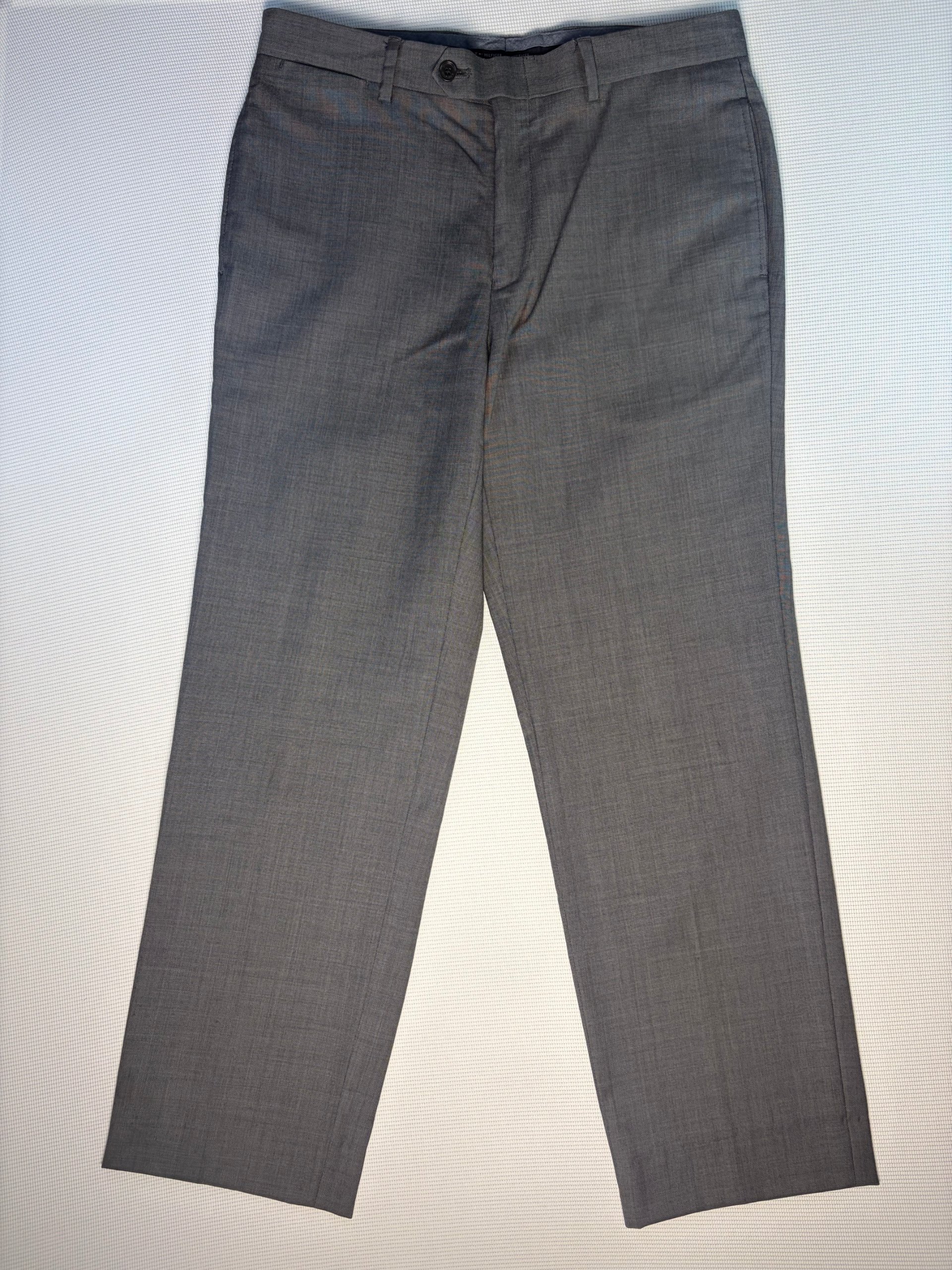 Tommy Hilfiger Wool Dress Trousers Grey Men's W32 L28 Smart Tailored