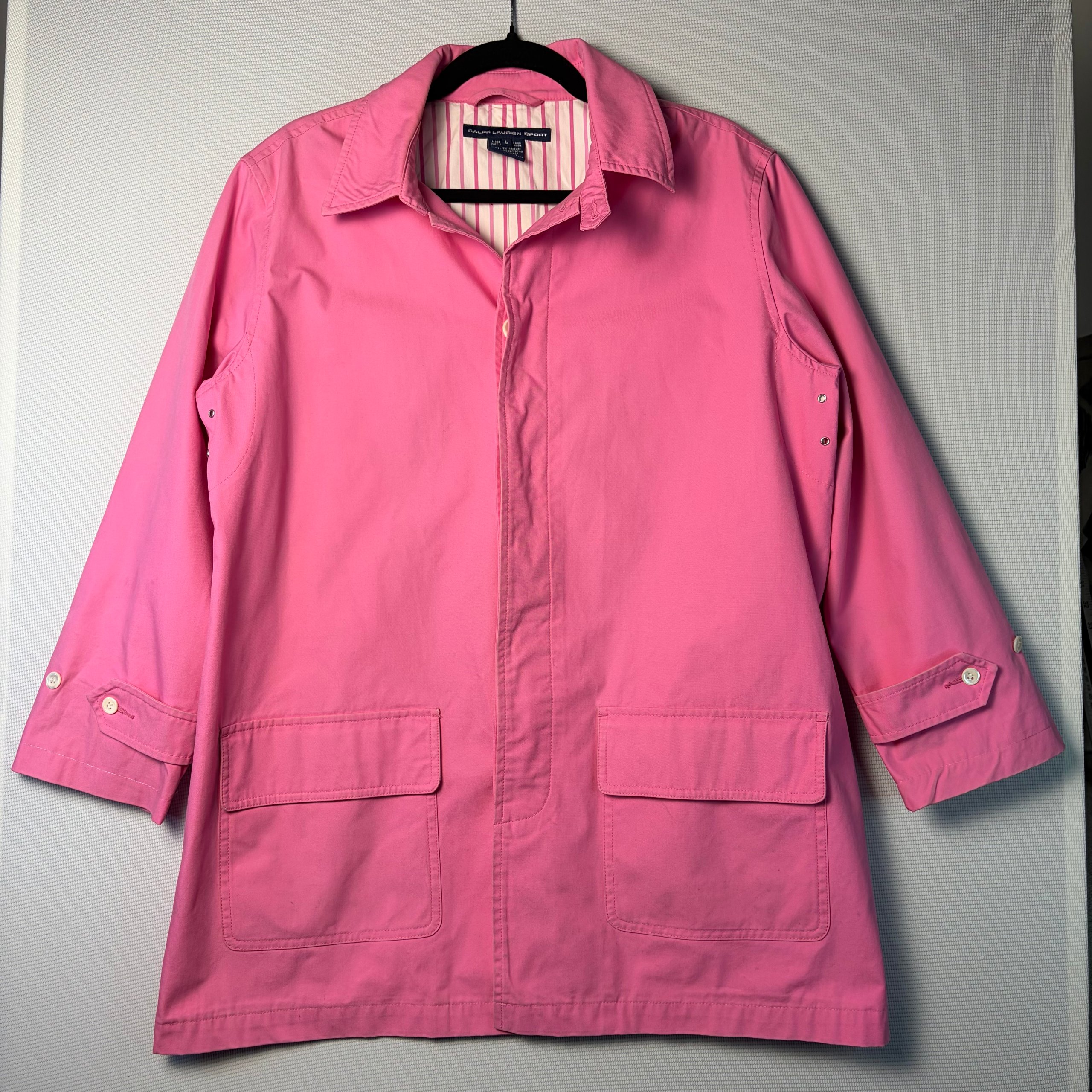 Ralph Lauren Sport Cotton Jacket Pink Women's L Utility Chore Coat
