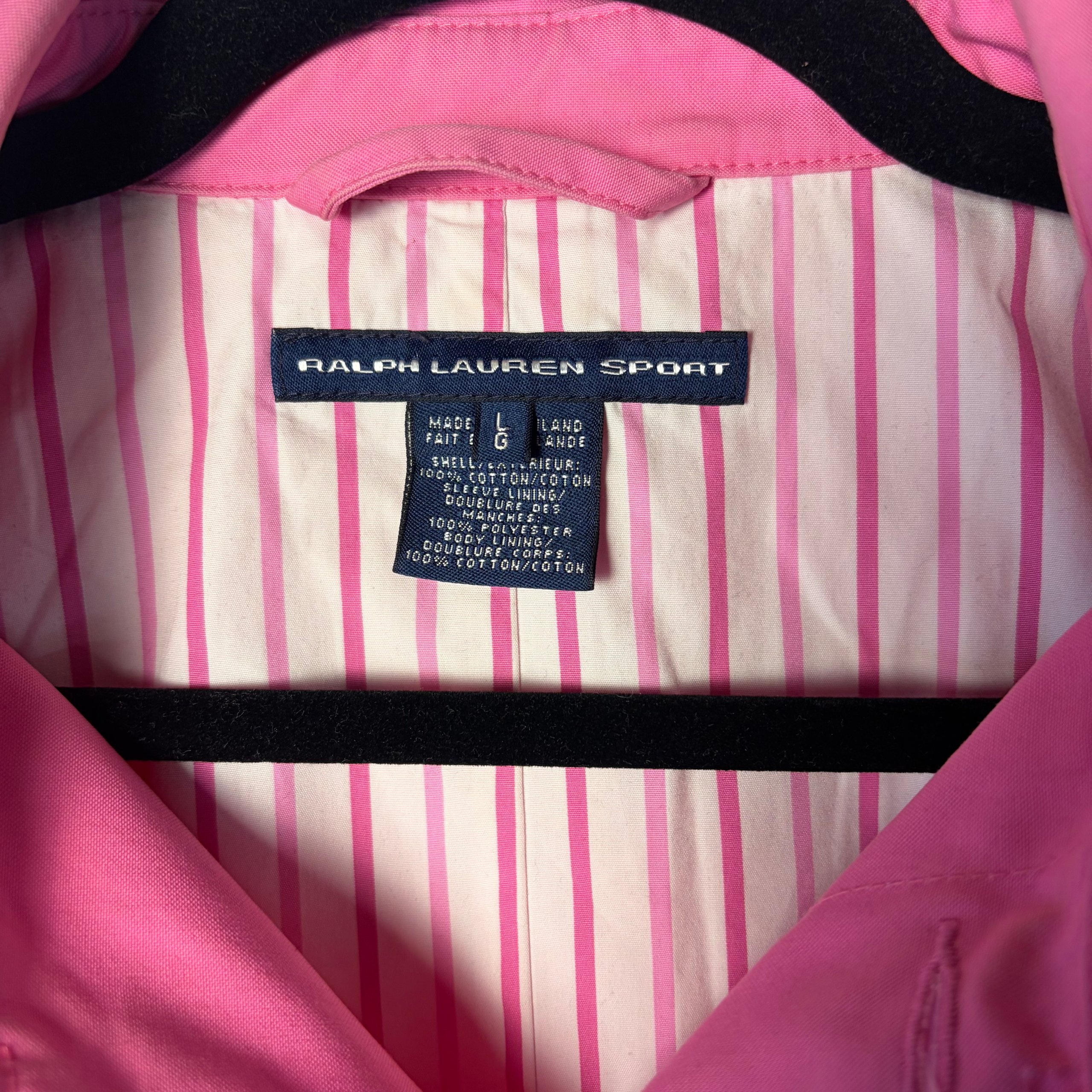 Ralph Lauren Sport Cotton Jacket Pink Women's L Utility Chore Coat image 6