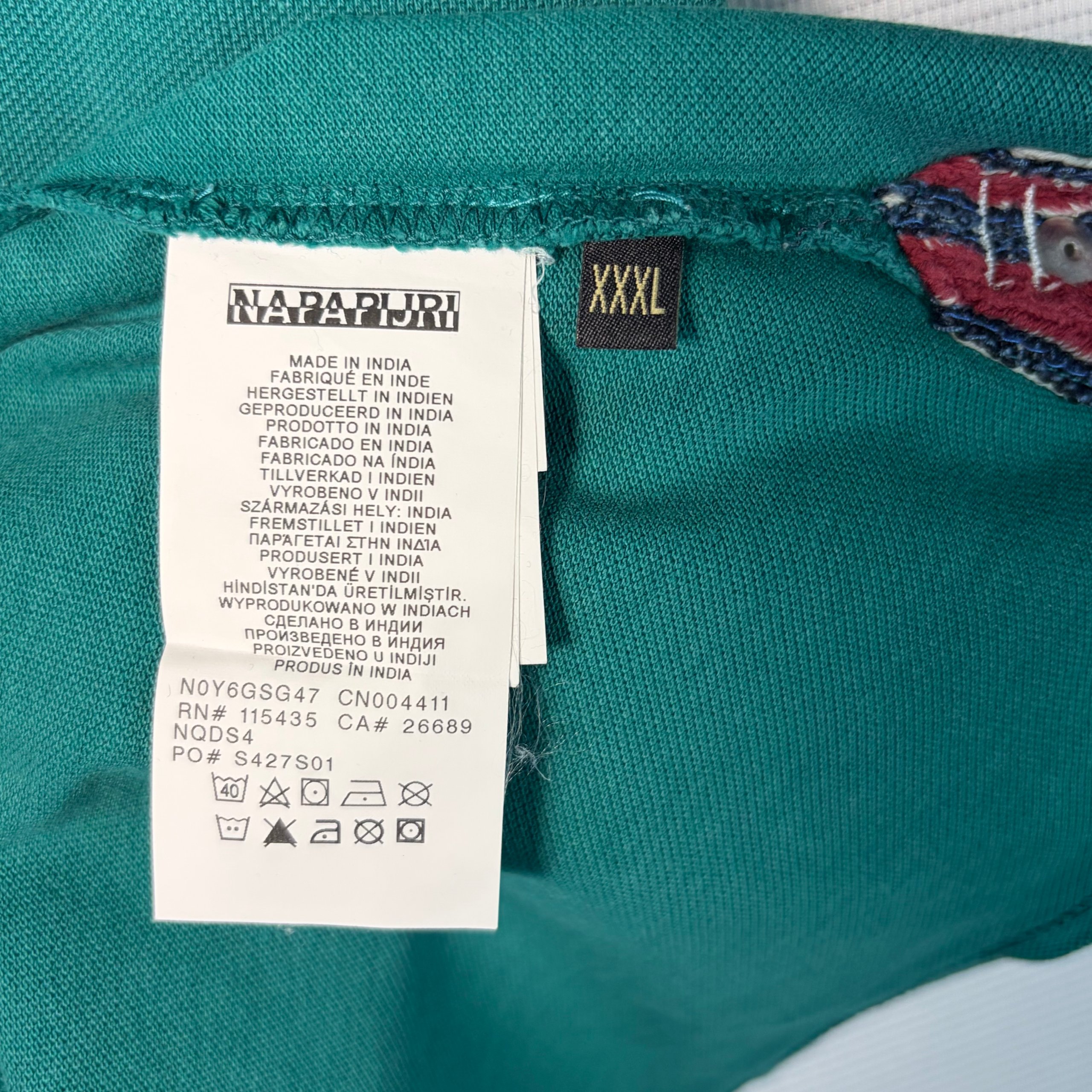 Napapijri Expedition Experience Polo Shirt Teal Green Men's XXXL Embroidered image 6