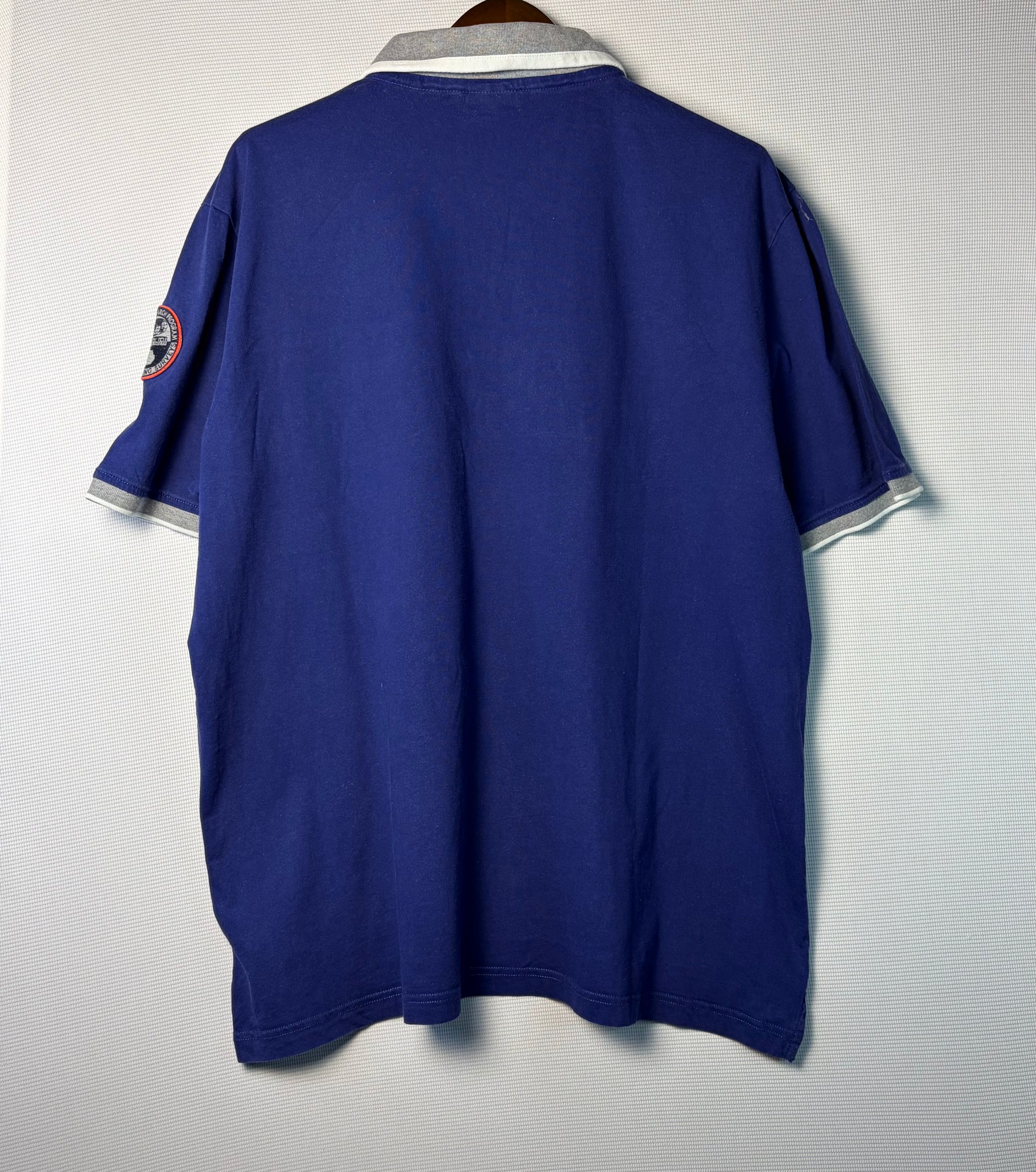 Napapijri Colourblock Polo Shirt Navy Blue Grey Men's XXXL Streetwear image 8