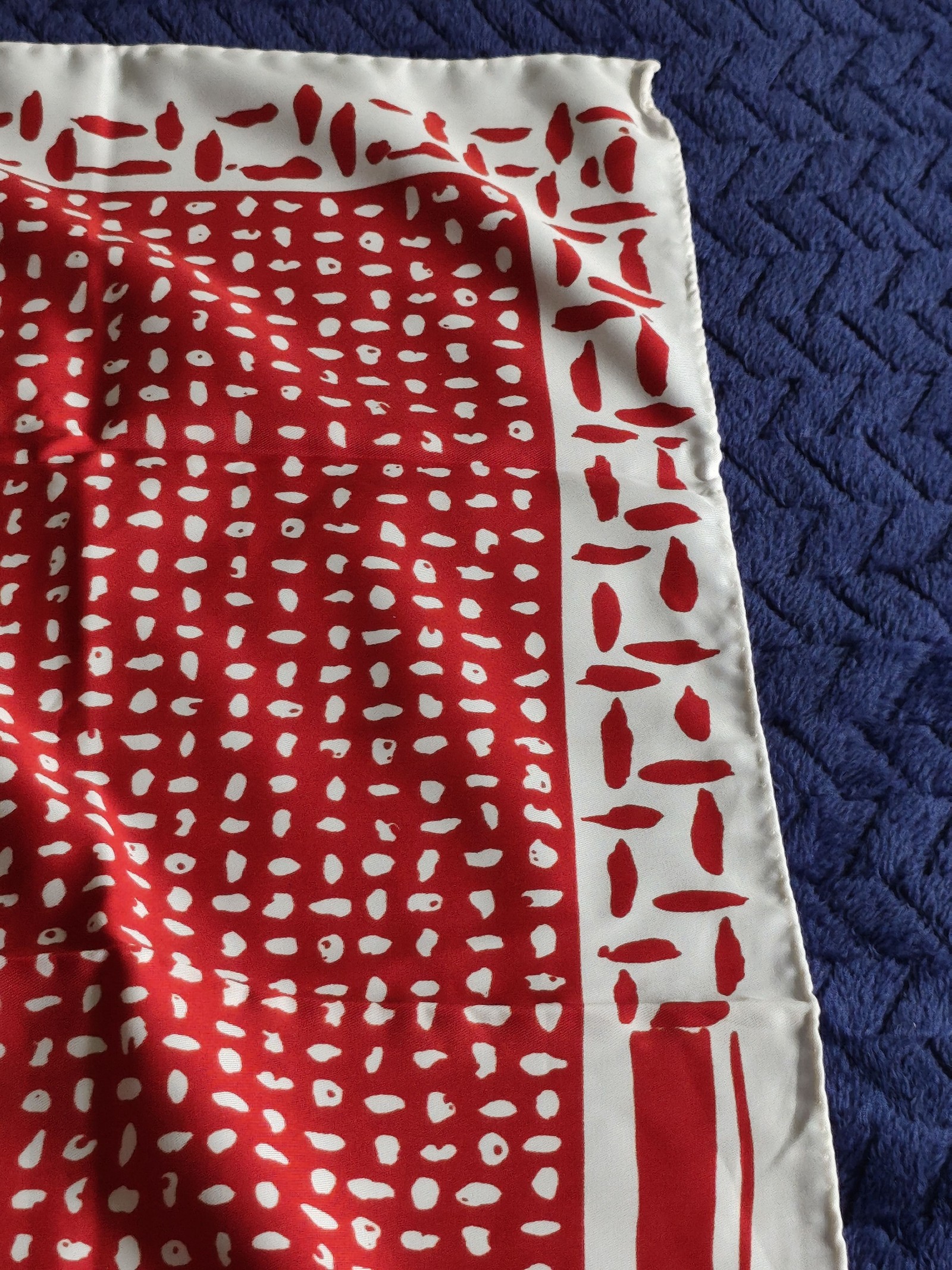 Jacques Esterel Women's Red & White Silk Scarf 100% Polyester image 6