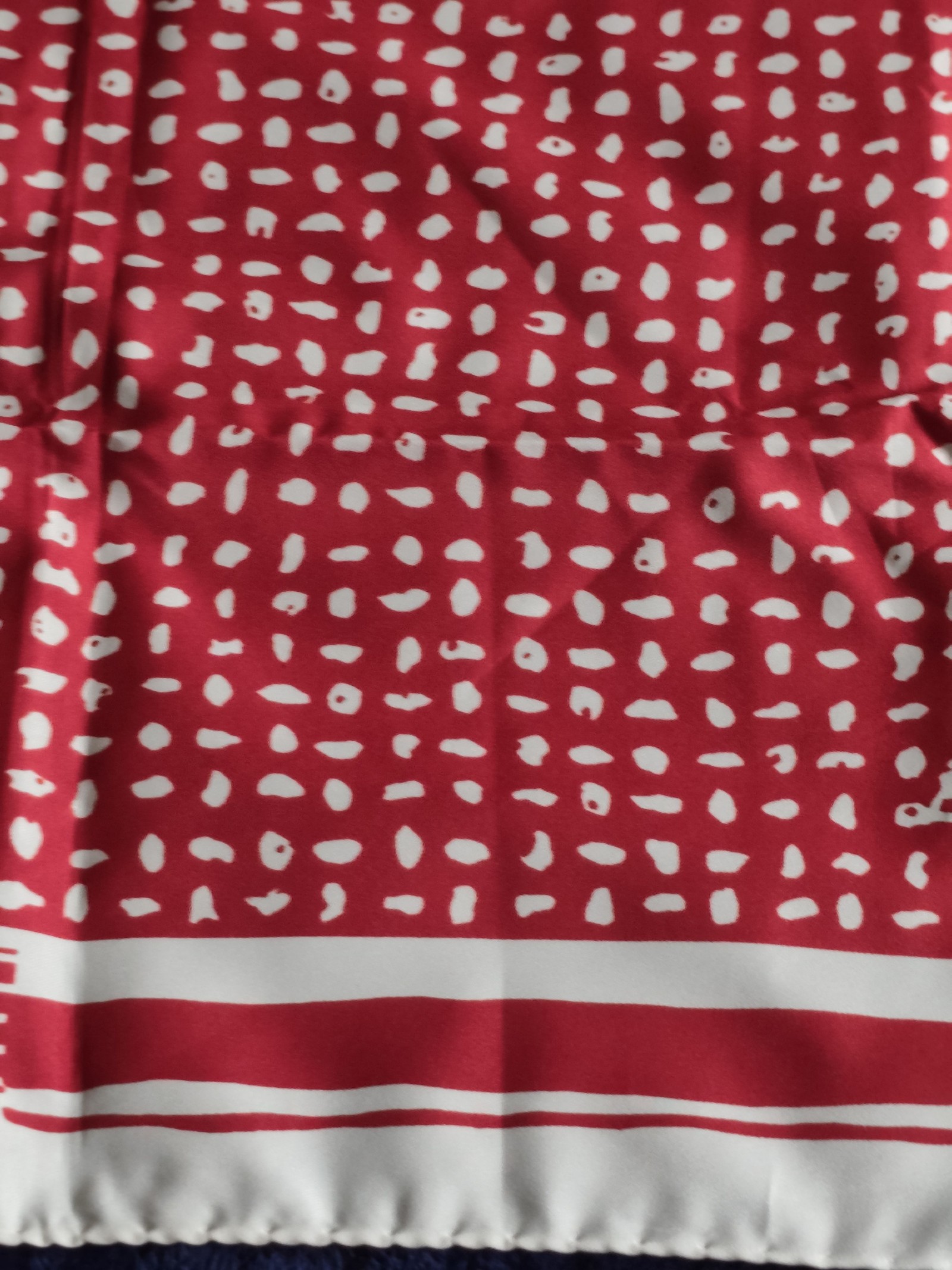 Jacques Esterel Women's Red & White Silk Scarf 100% Polyester image 8