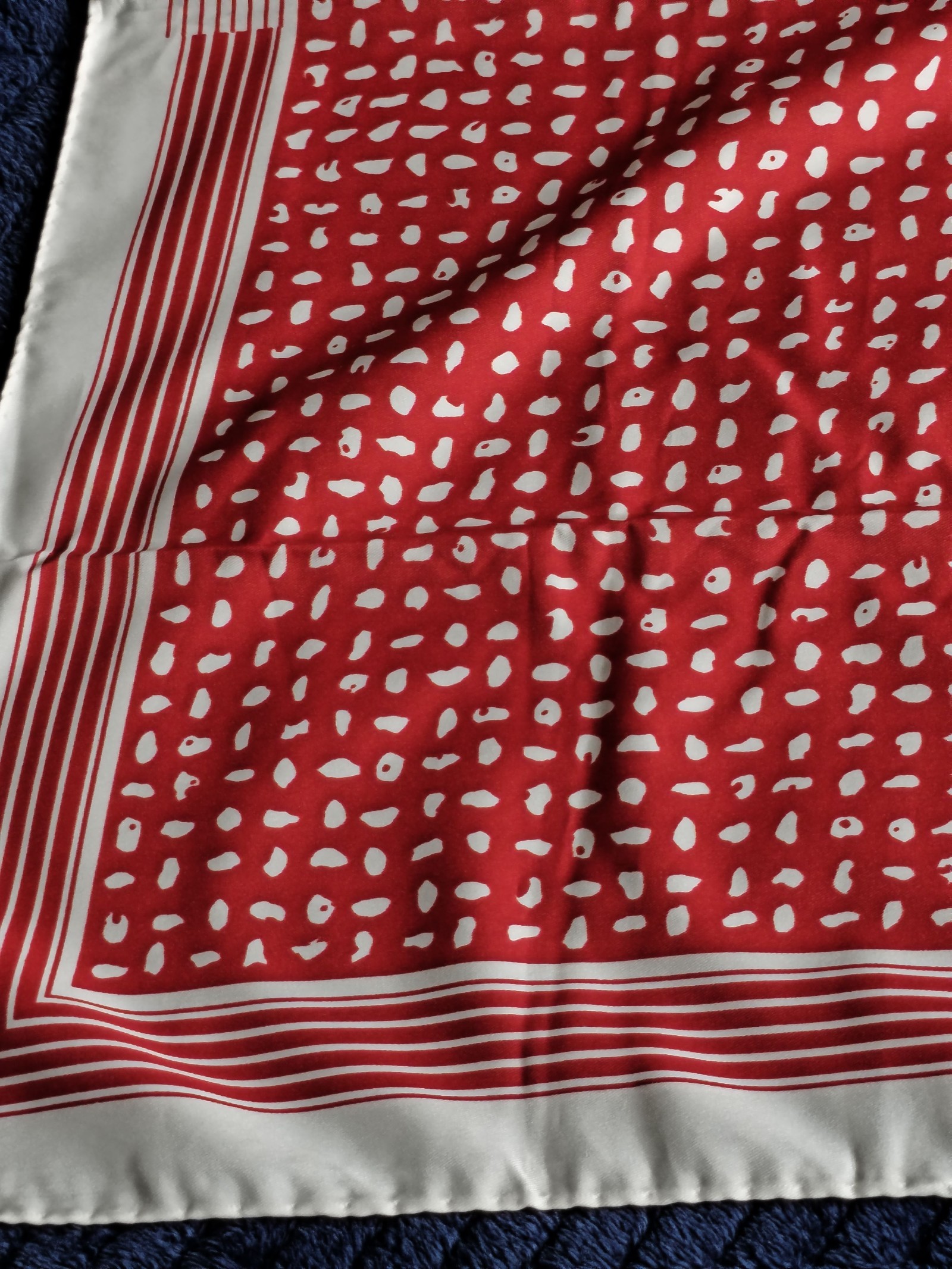 Jacques Esterel Women's Red & White Silk Scarf 100% Polyester image 9