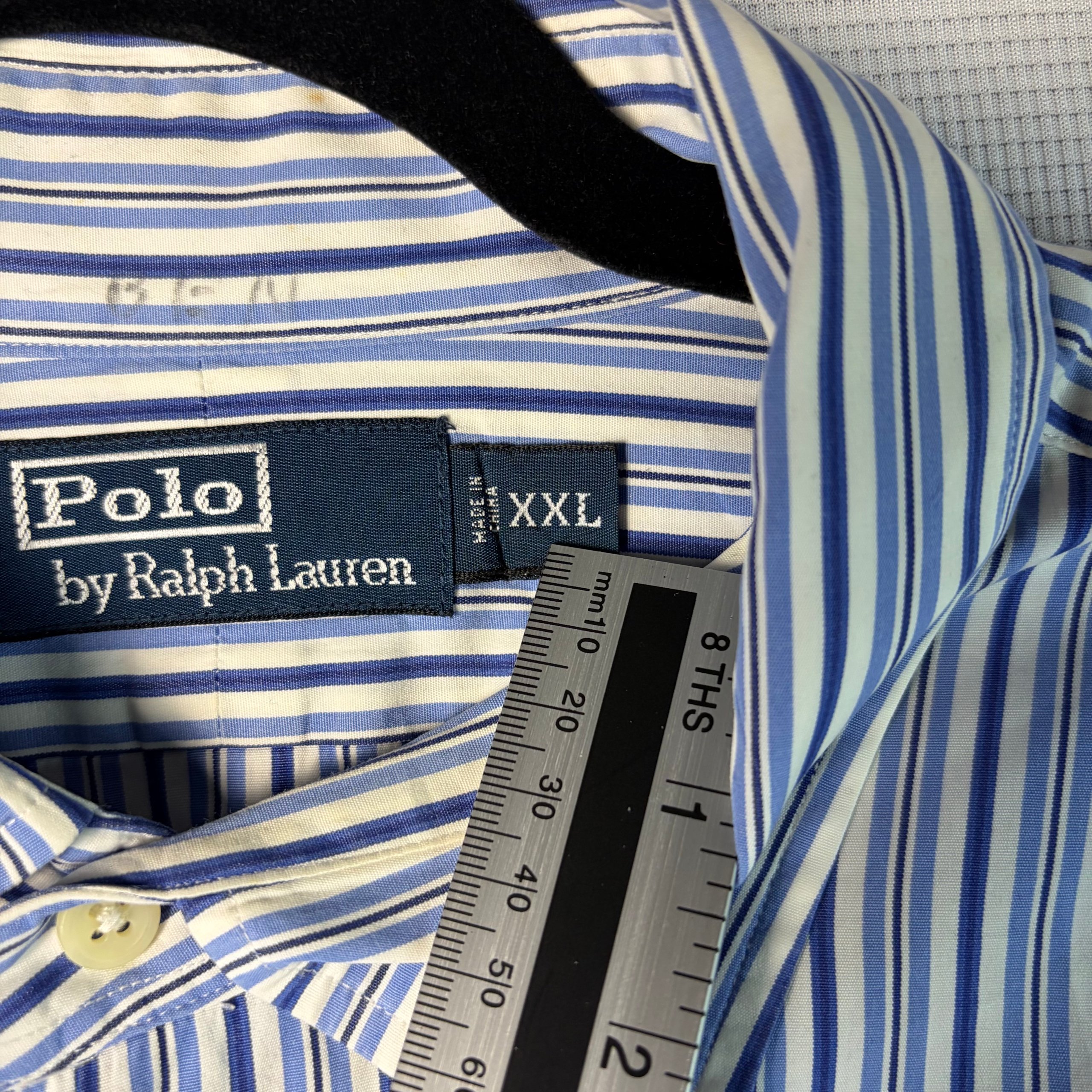 Polo Ralph Lauren Blue & White Striped Cotton Shirt XXL image 5