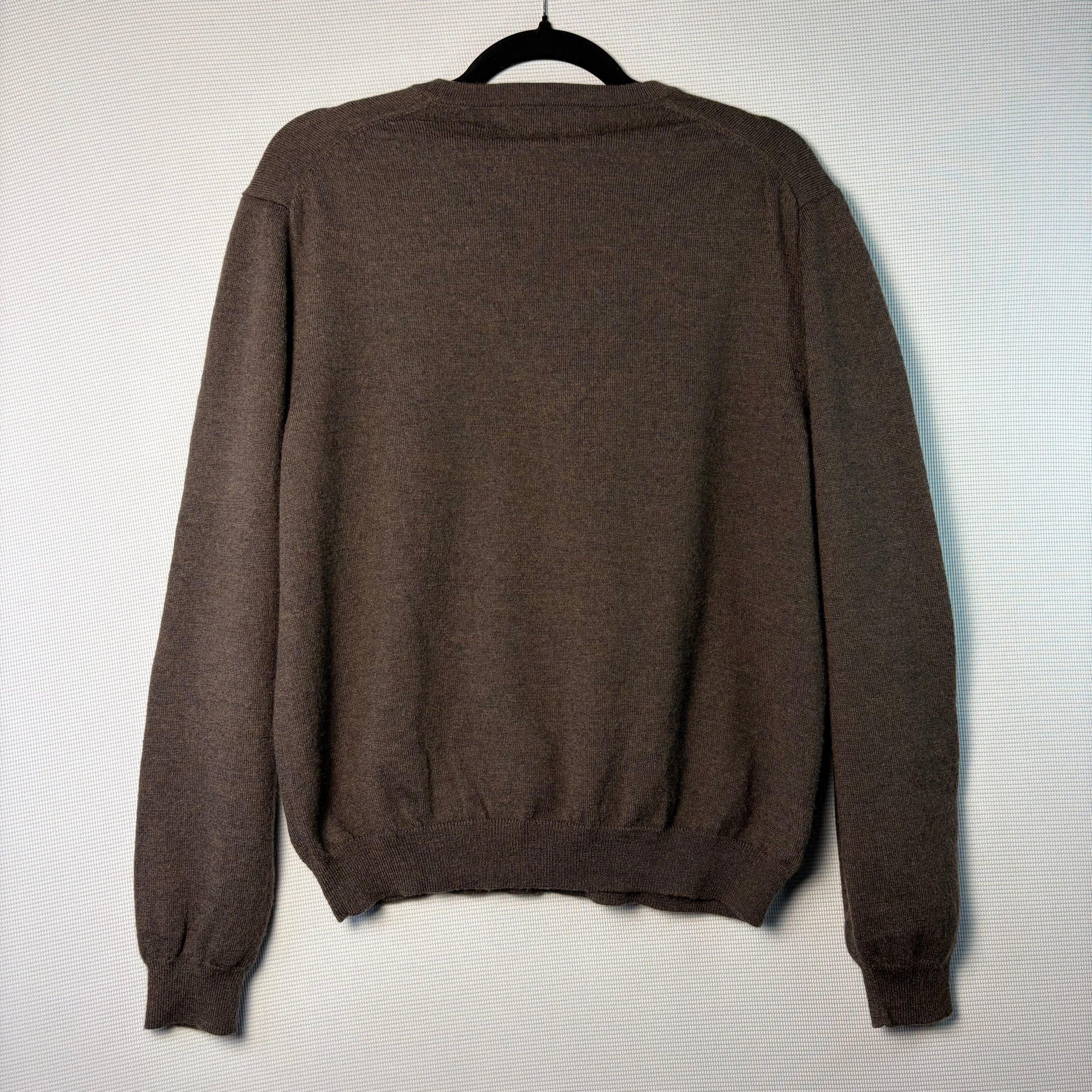 Brooks Brothers V Neck Jumper Brown Merino Wool Mens Size M Preppy Old Money image 6