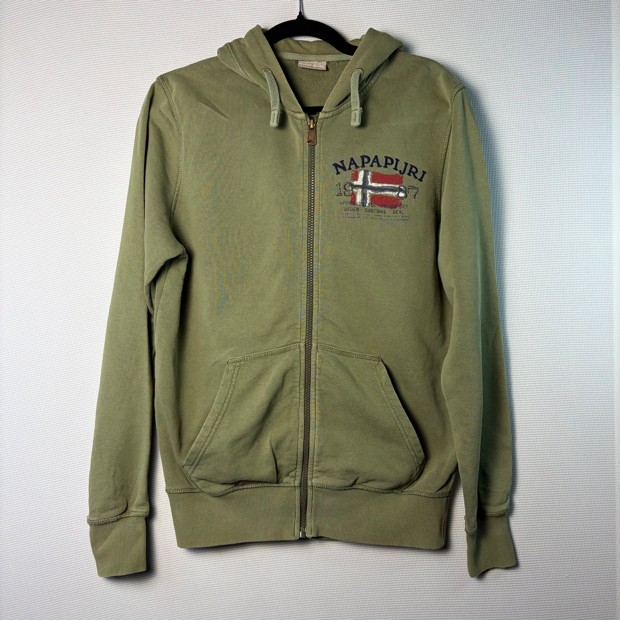 Napapijri Olive Green Women's Zip Up Hoodie Medium