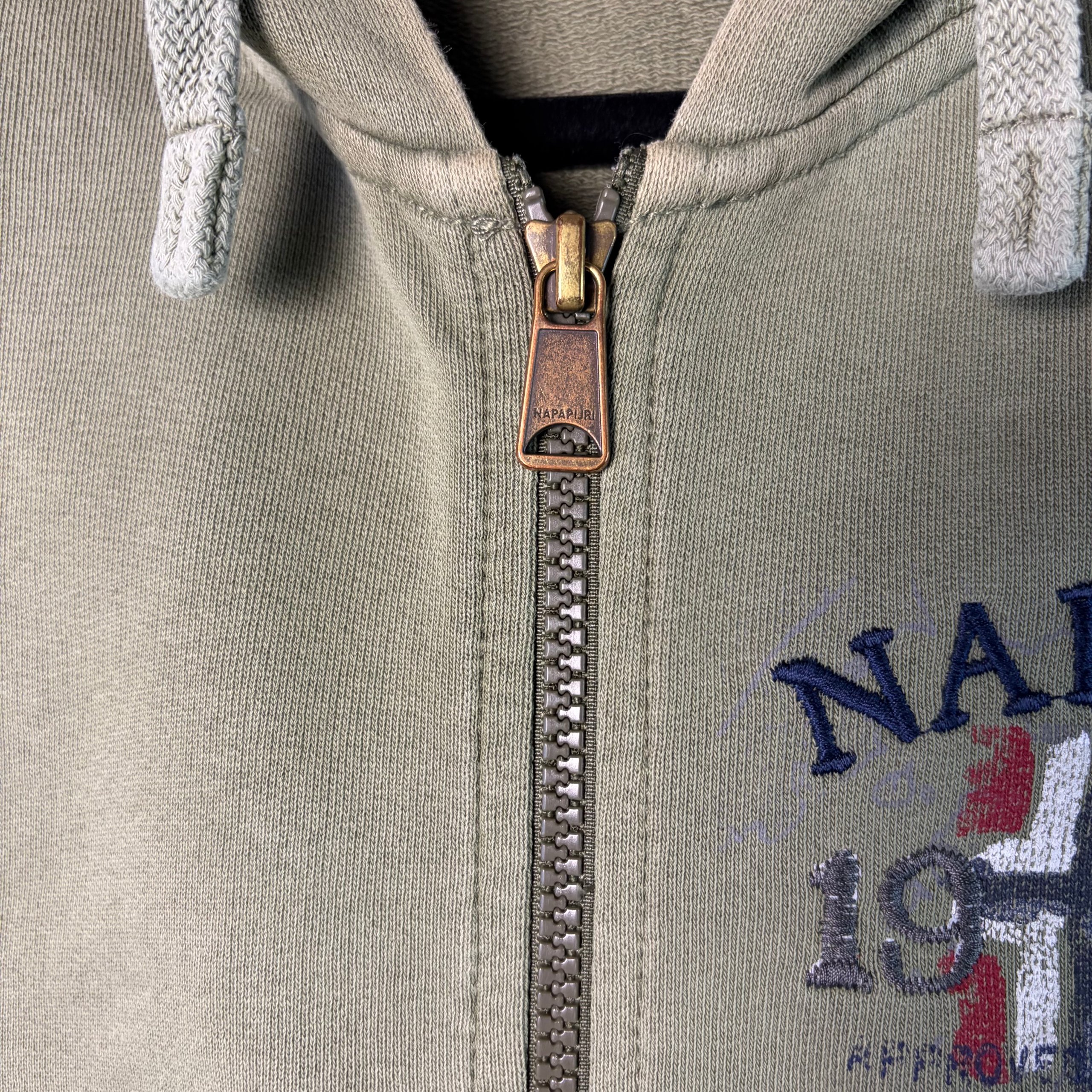 Napapijri Olive Green Women's Zip Up Hoodie Medium image 4