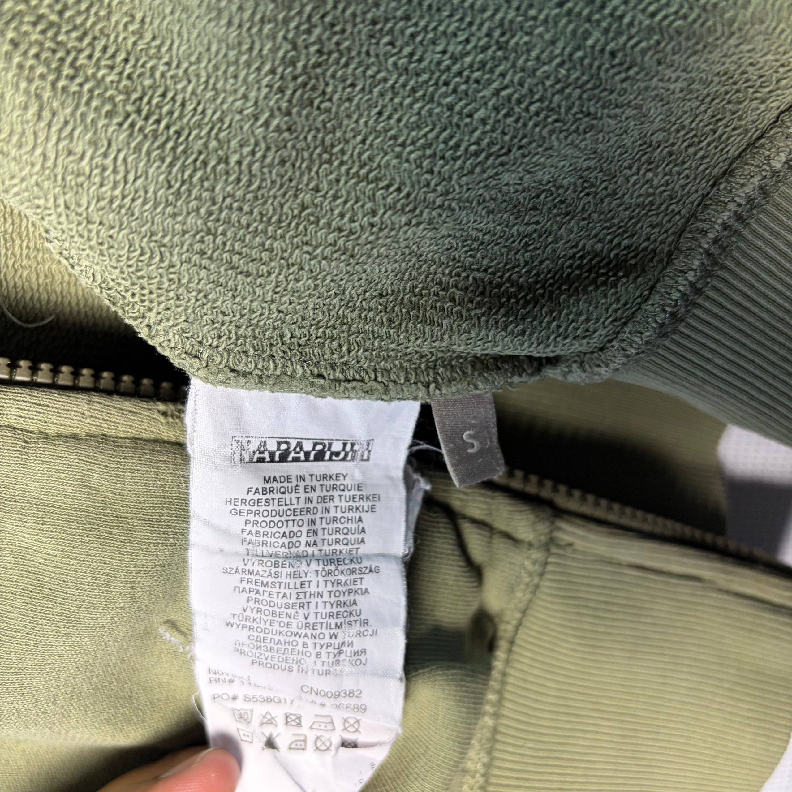 Napapijri Olive Green Women's Zip Up Hoodie Medium image 7