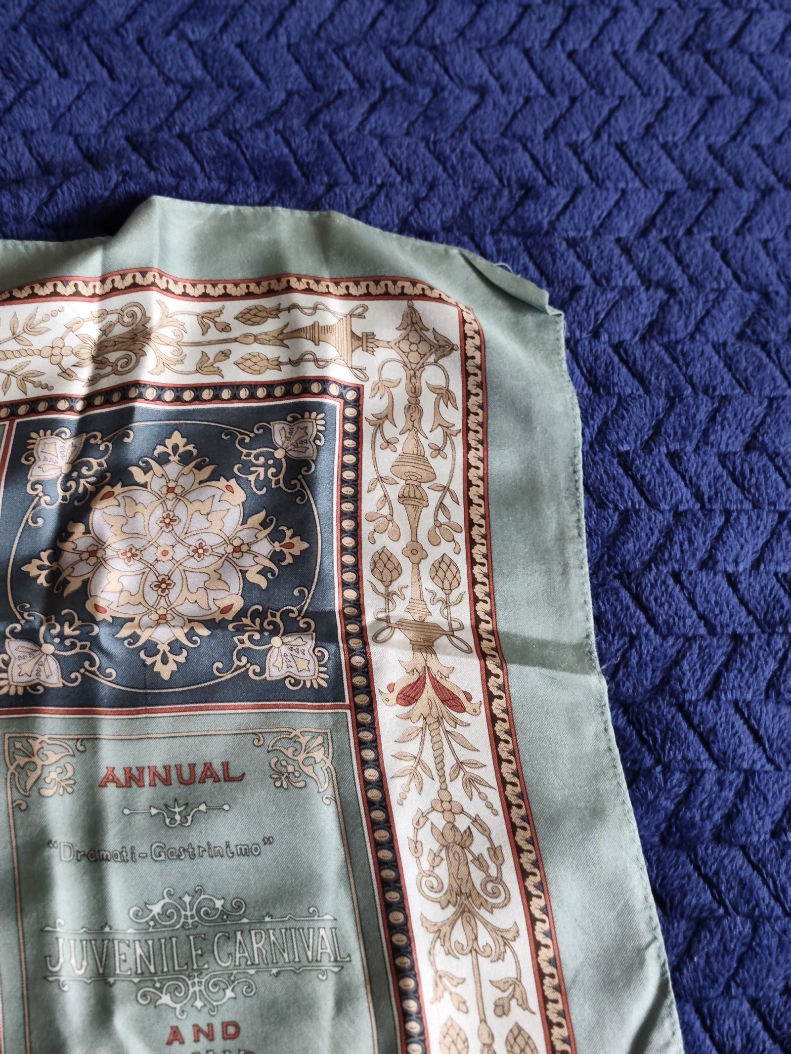 Coach Women's Green & Navy Boston Regatta Silk Scarf One Size image 5