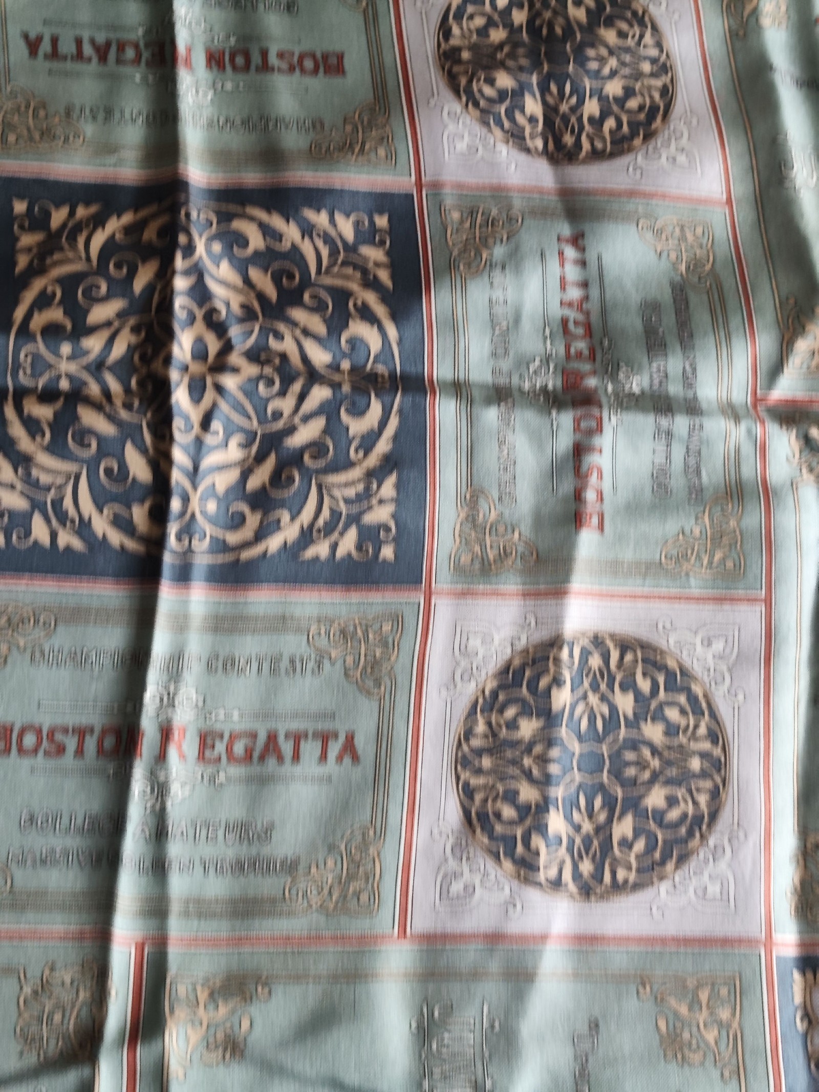 Coach Women's Green & Navy Boston Regatta Silk Scarf One Size image 8