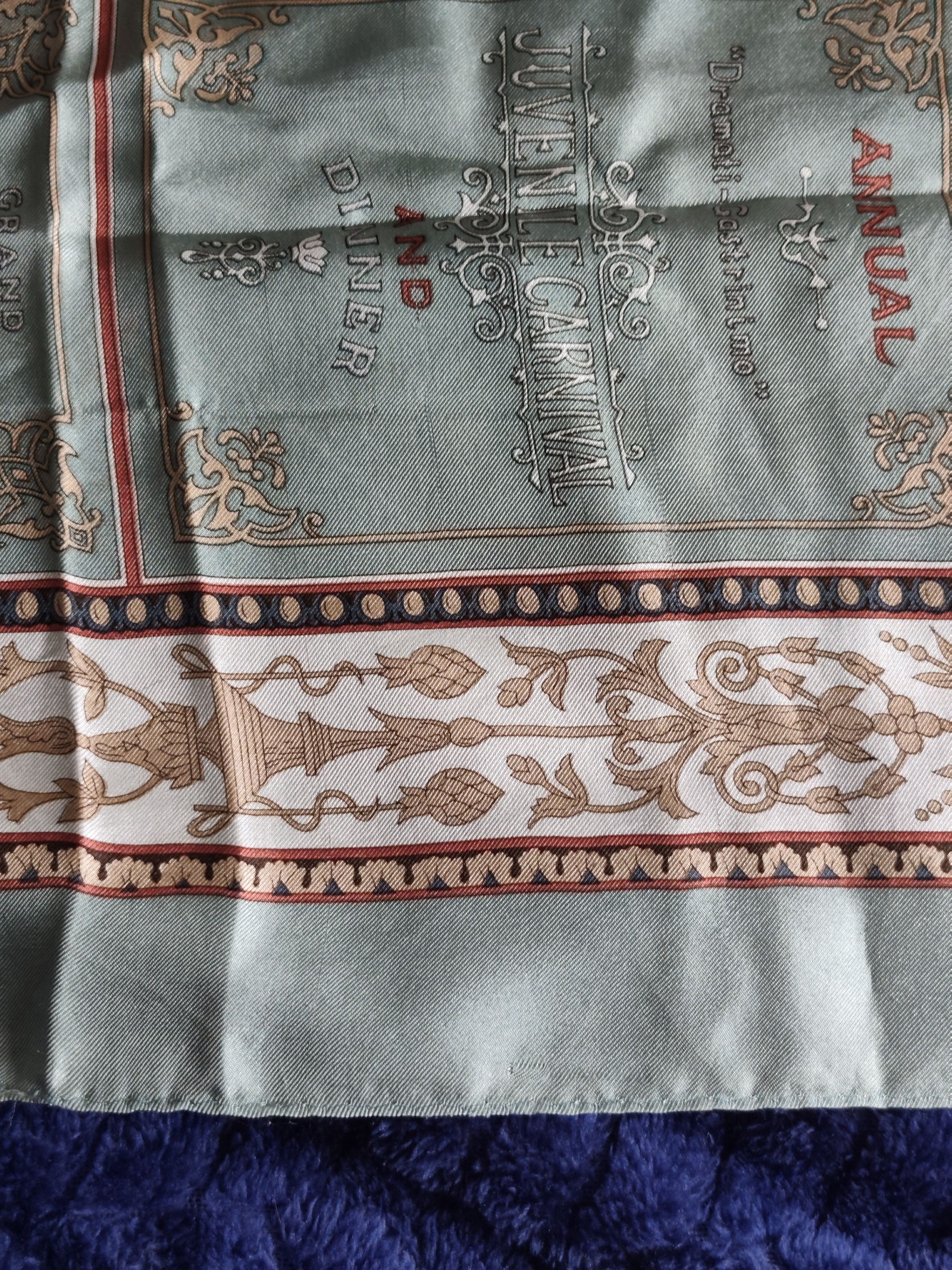 Coach Women's Green & Navy Boston Regatta Silk Scarf One Size image 9