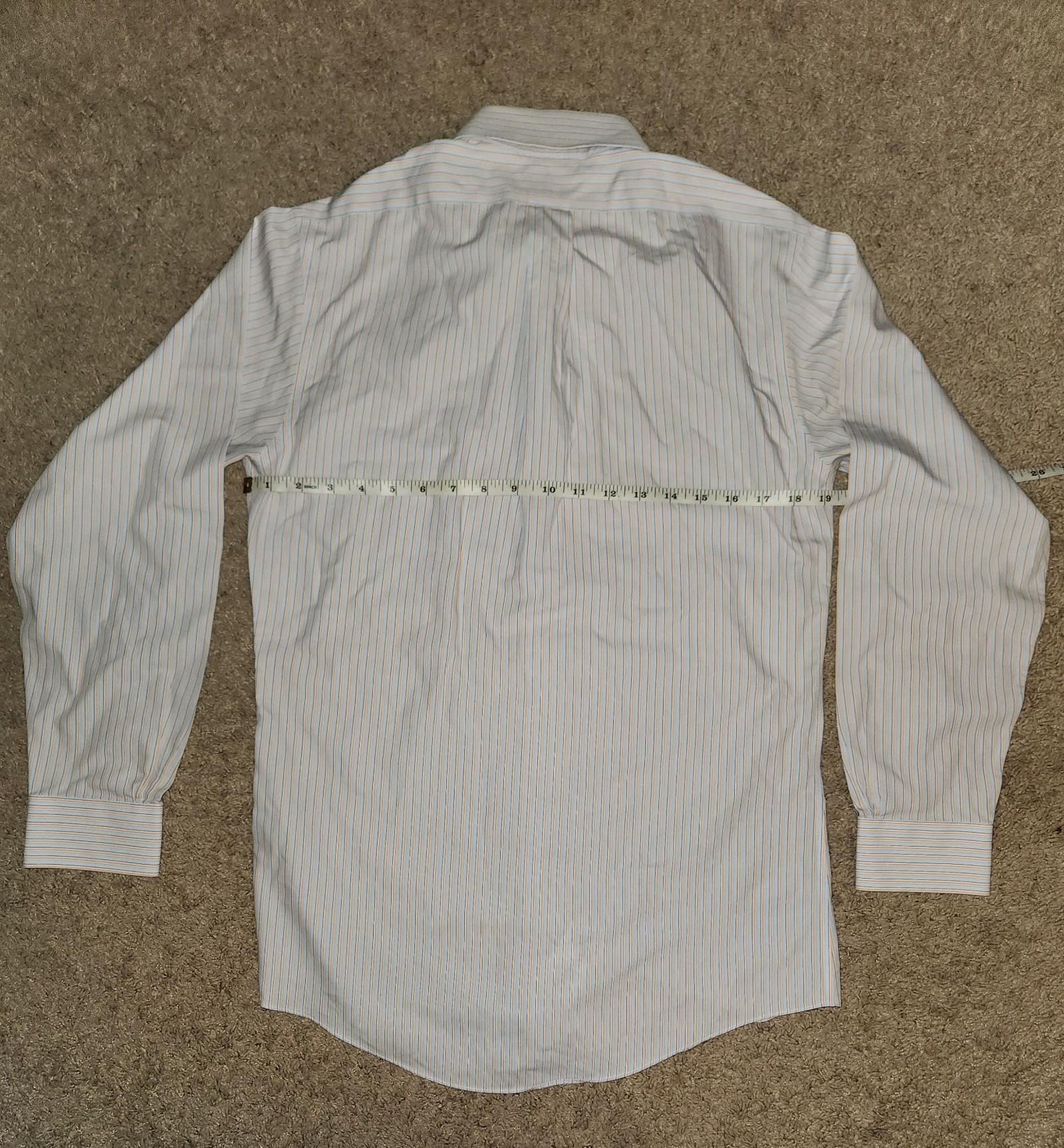 Brooks Brothers Men's Blue & Orange Stripe Cotton Classic Shirt 14.5/32 image 2