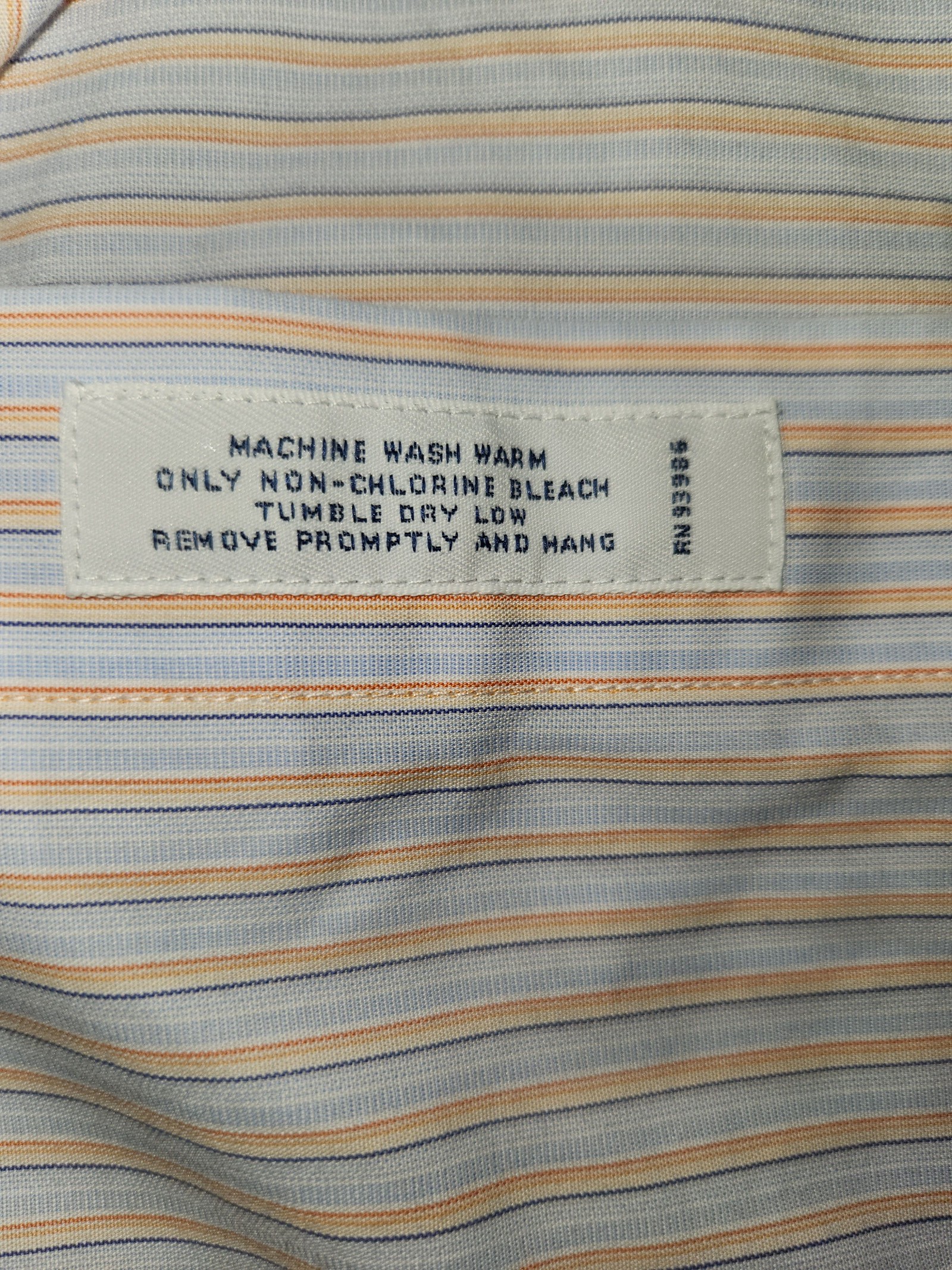 Brooks Brothers Men's Blue & Orange Stripe Cotton Classic Shirt 14.5/32 image 5