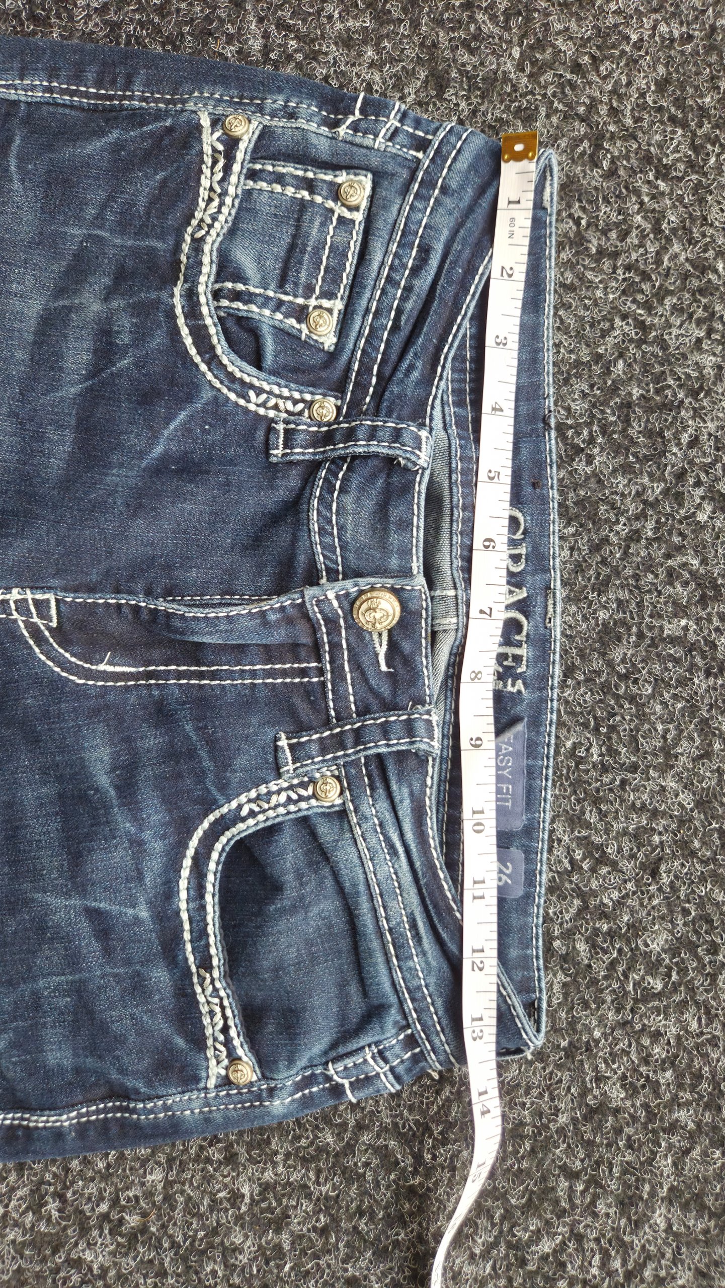 Grace in LA Easy Fit Y2K Fleur De Lis Snake Print Bootcut Jeans Women 26 / UK 6-8 image 6