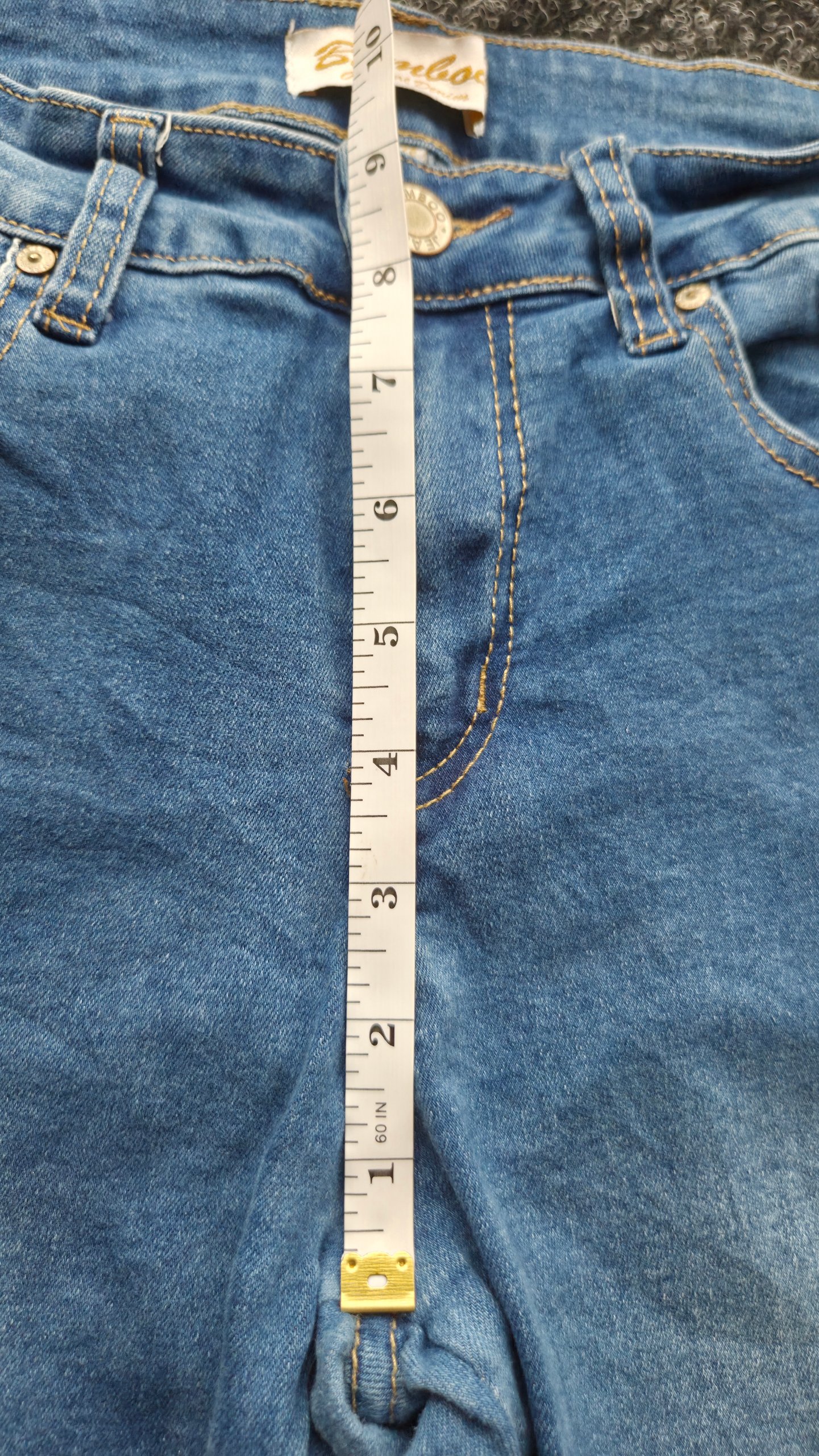 Vintage Y2K Bamboo Floral Embroidered Bootcut Flare Jeans Blue Petite UK 4 W24 L28 image 4