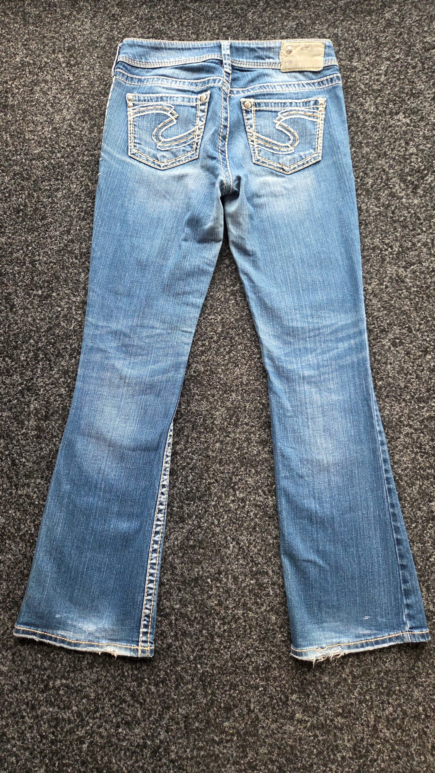 Silver Jeans Co Y2K Low Rise Bootcut Jeans W27/28 L31 Embroidered Pockets UK 8 image 2