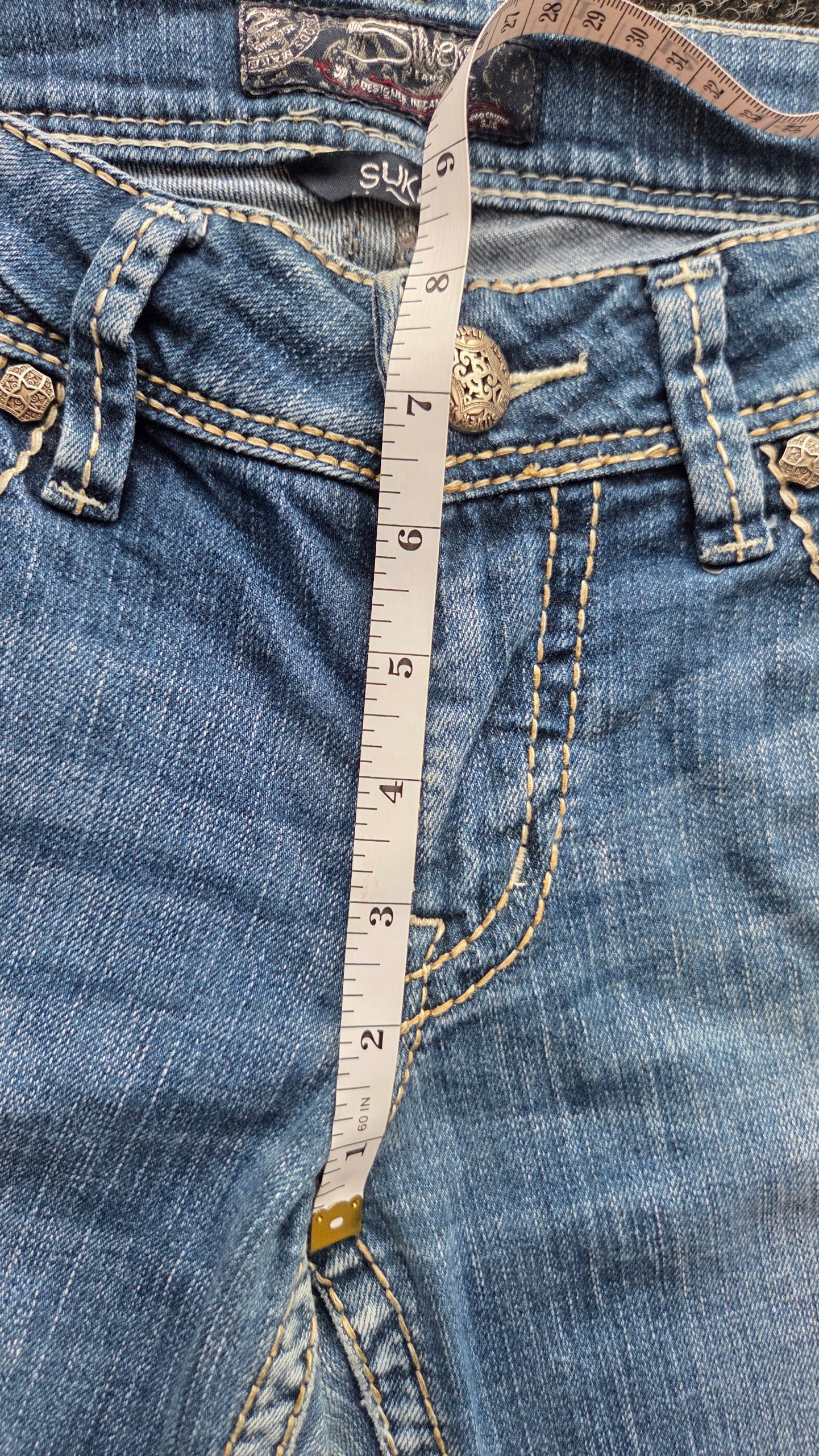 Silver Jeans Co Y2K Low Rise Bootcut Jeans W27/28 L31 Embroidered Pockets UK 8 image 7