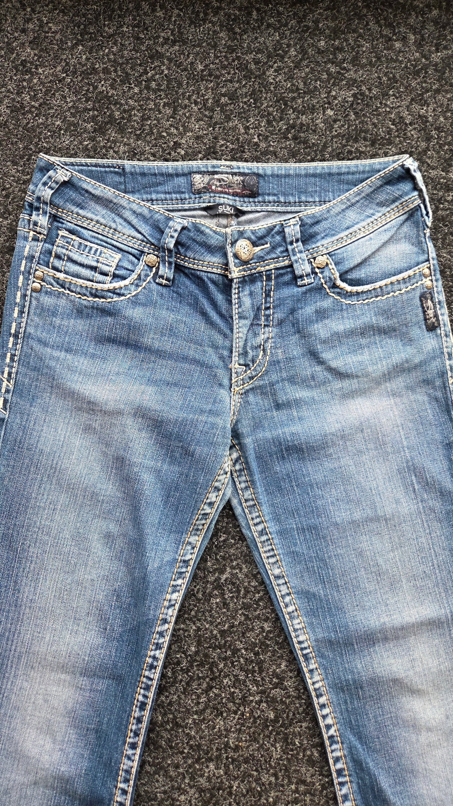 Silver Jeans Co Y2K Low Rise Bootcut Jeans W27/28 L31 Embroidered Pockets UK 8 image 9