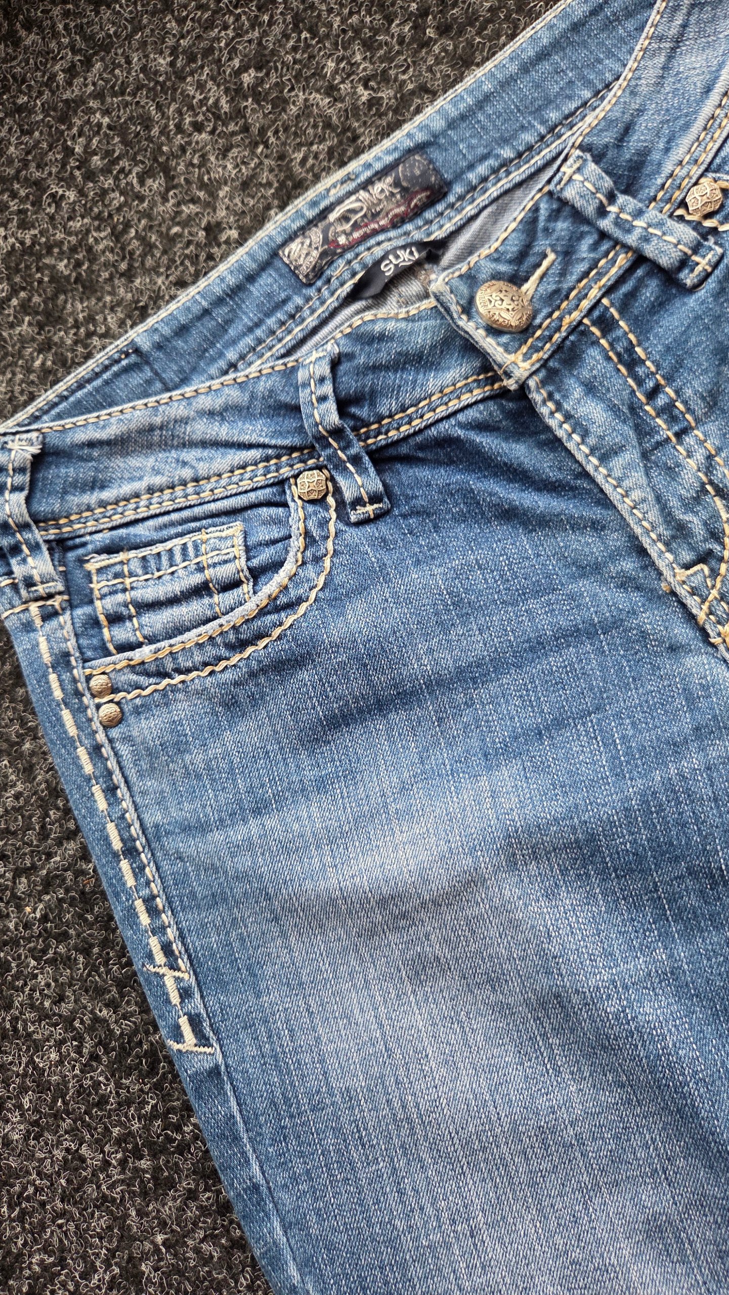 Silver Jeans Co Y2K Low Rise Bootcut Jeans W27/28 L31 Embroidered Pockets UK 8 image 10
