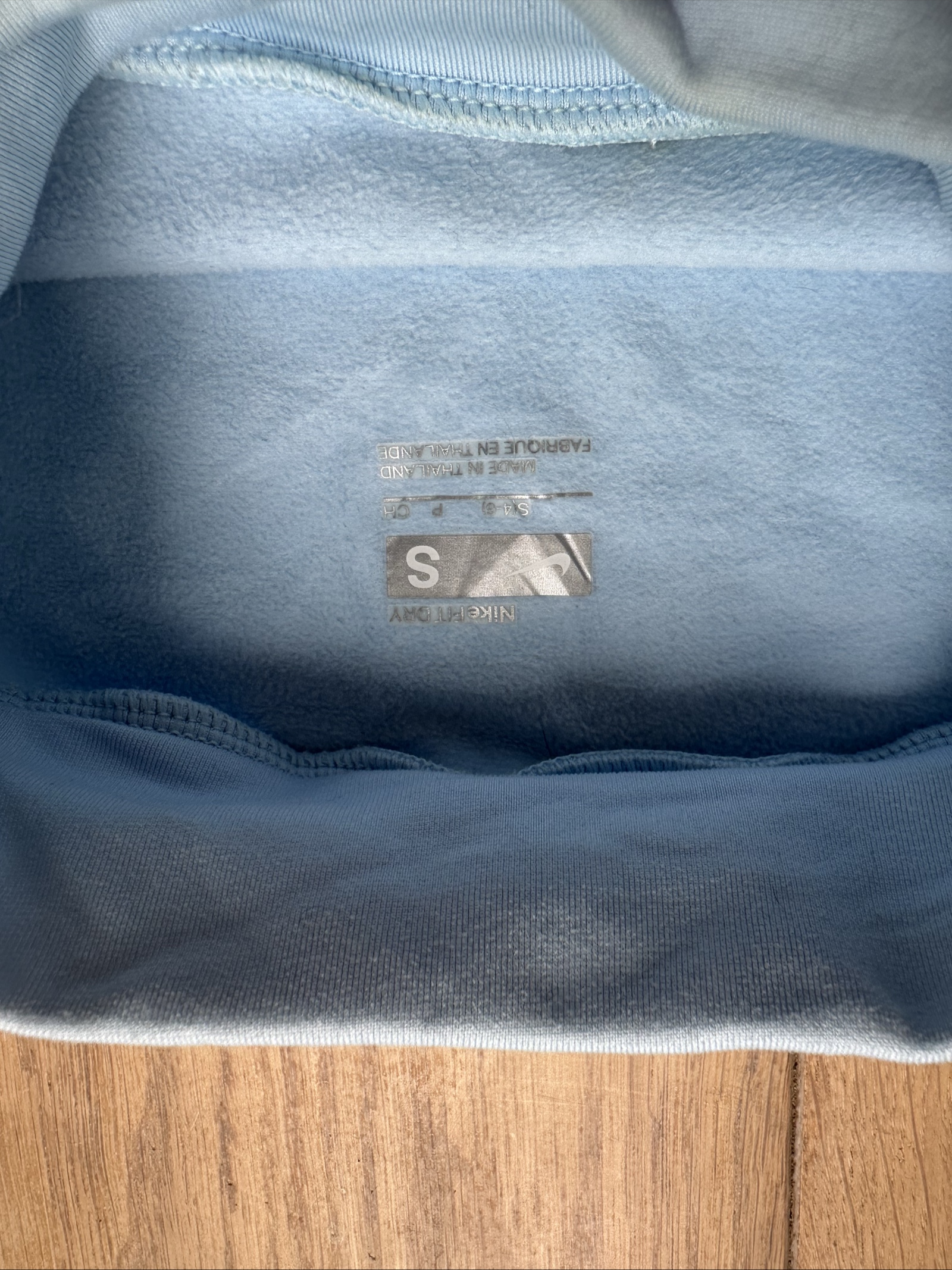 Nike Women's Light Blue Fleece Lined Long Sleeve Top Small image 5