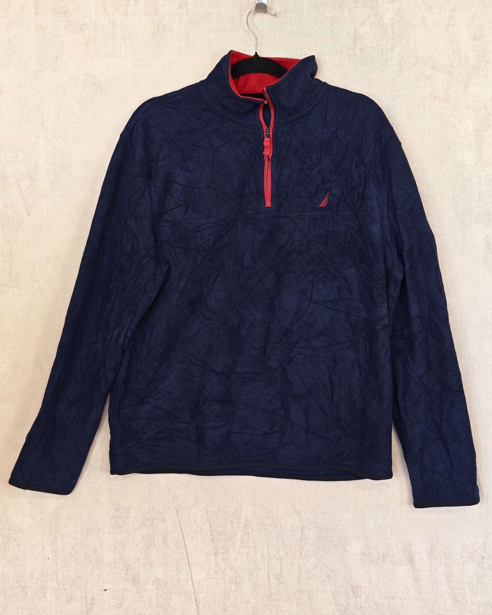 Nautica Navy & Red Quarter Zip Fleece Medium Gorpcore Sailing
