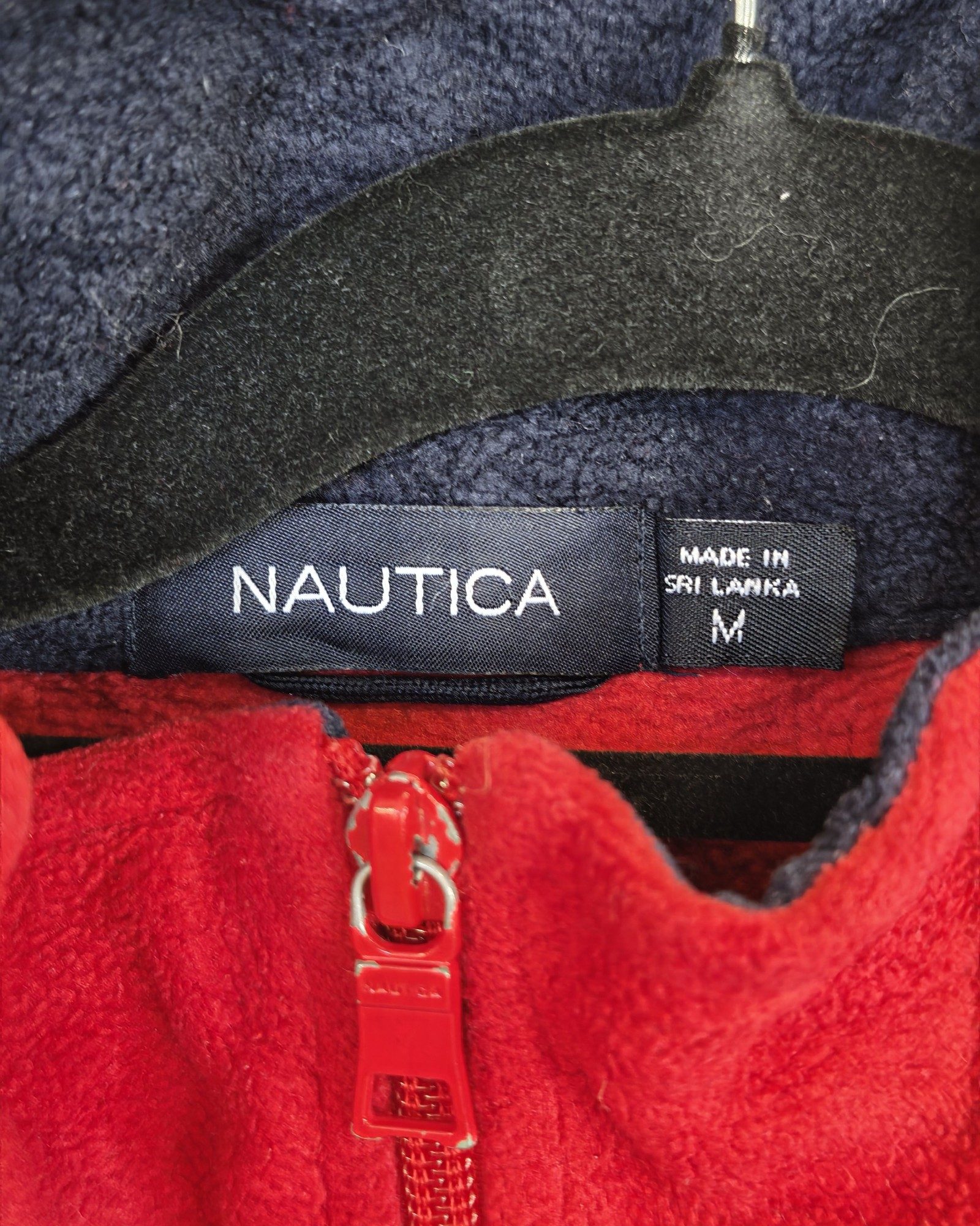 Nautica Men's Red Half-Zip Fleece Medium Gorpcore Sailing image 3
