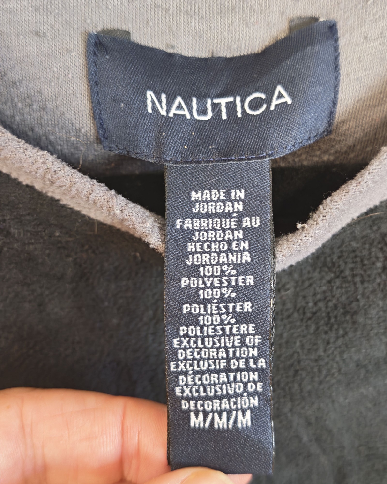 Nautica Black & Grey Men's Polyester Long Sleeve Top Medium image 3