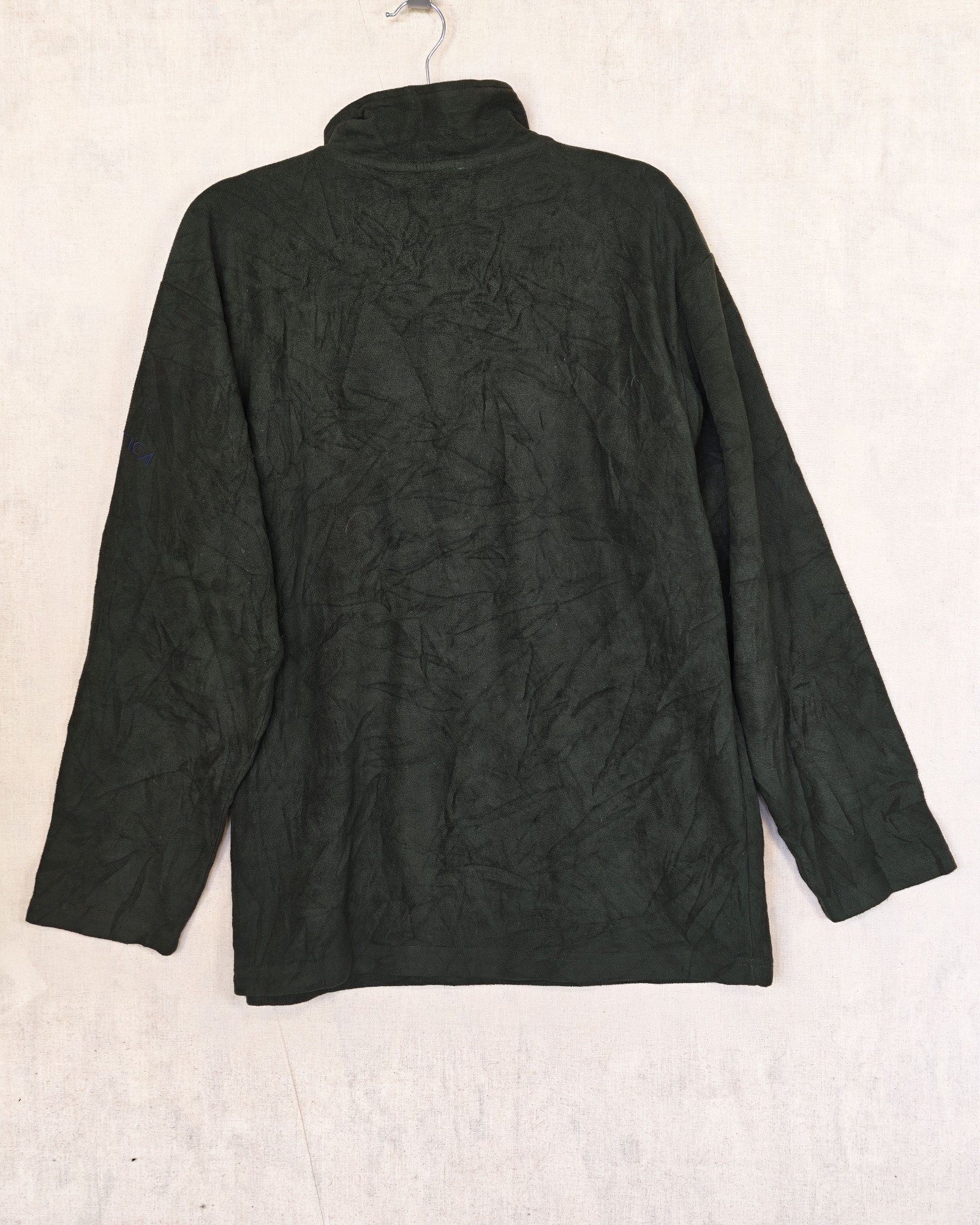 Nautica Men's Green & Navy Fleece Pullover Large Gorpcore Sailing image 2