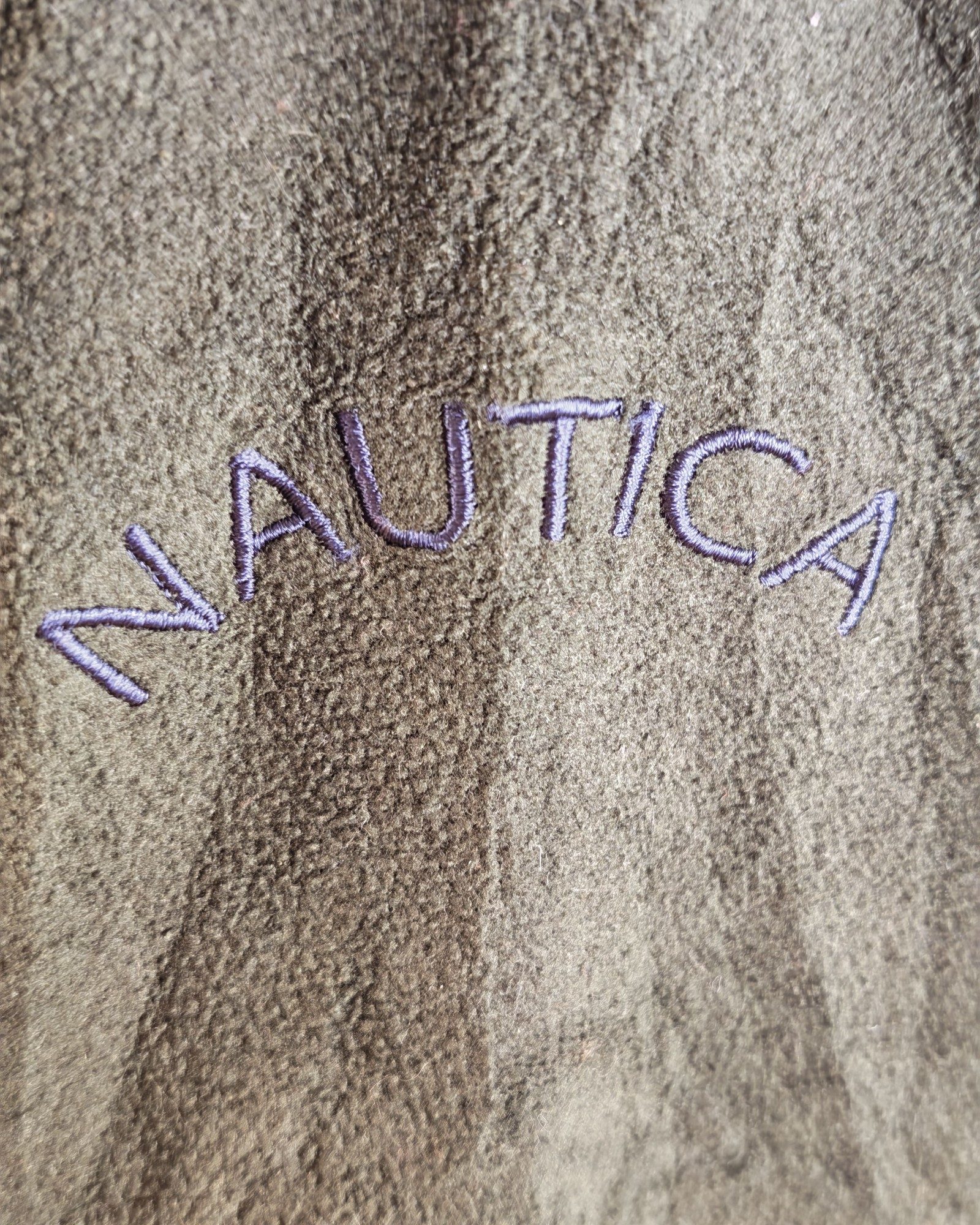 Nautica Men's Green & Navy Fleece Pullover Large Gorpcore Sailing image 9