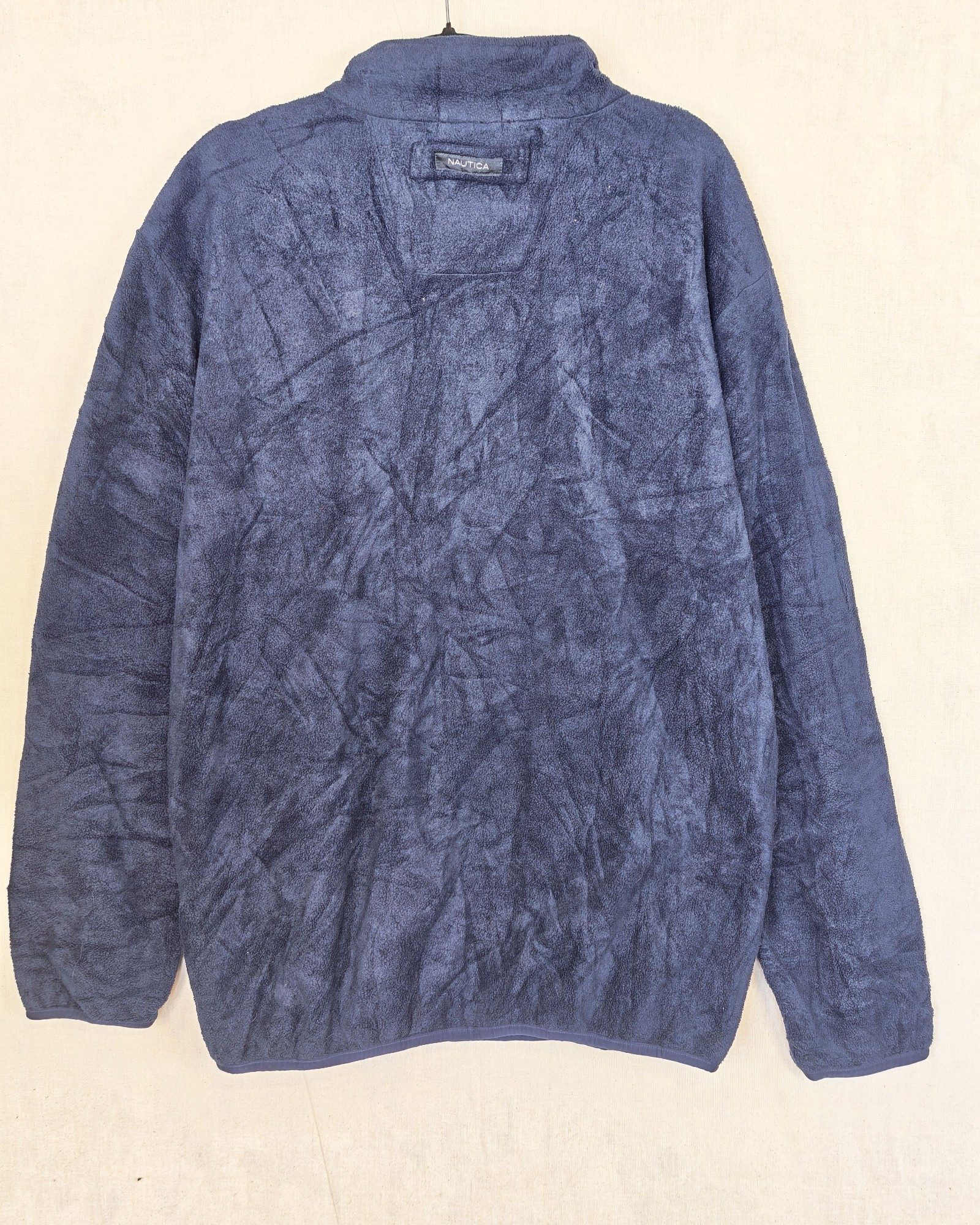 Nautica Navy Fleece Half-Zip Pullover Large Gorpcore Sailing image 2