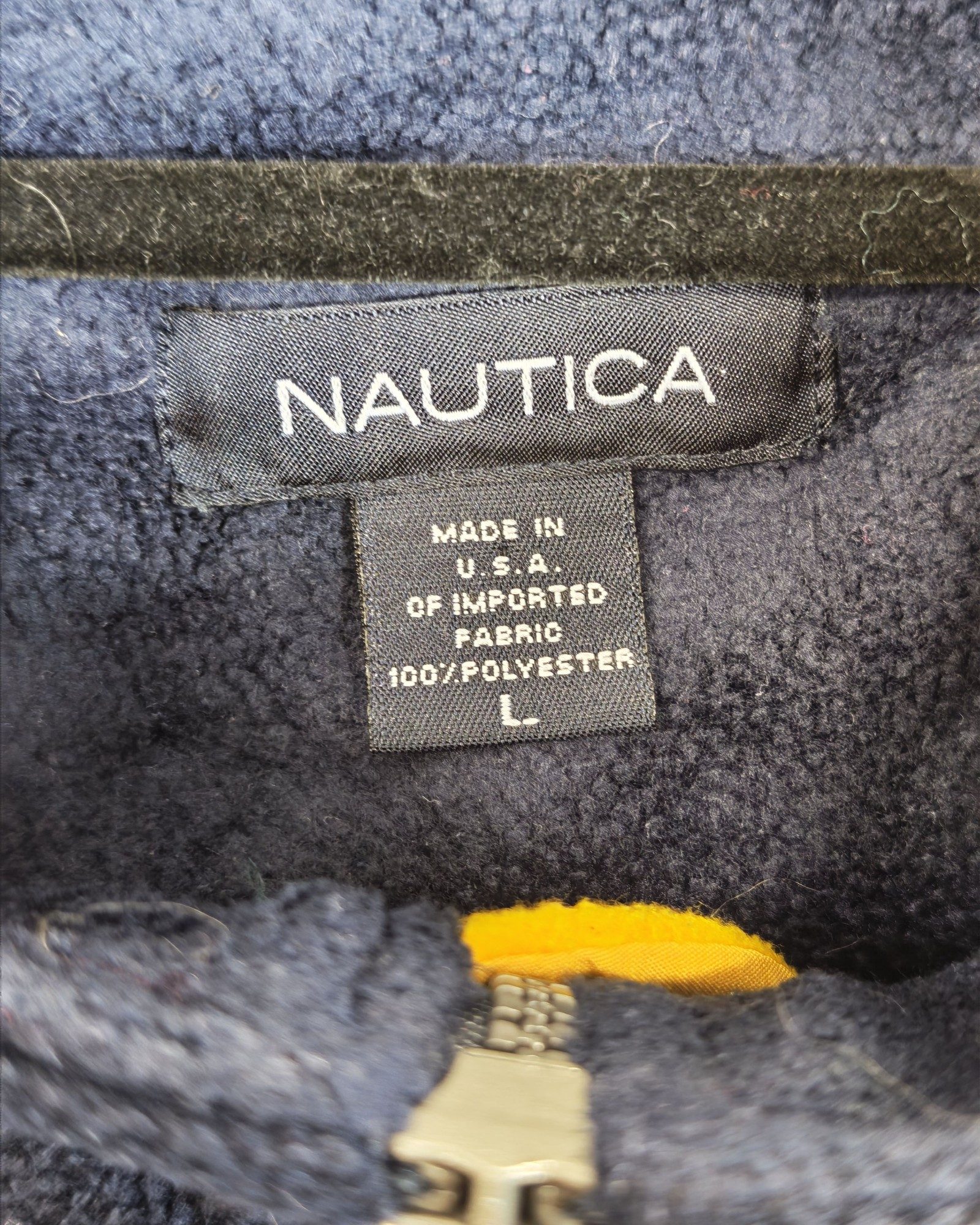 Nautica Navy Fleece Half-Zip Pullover Large Gorpcore Sailing image 3