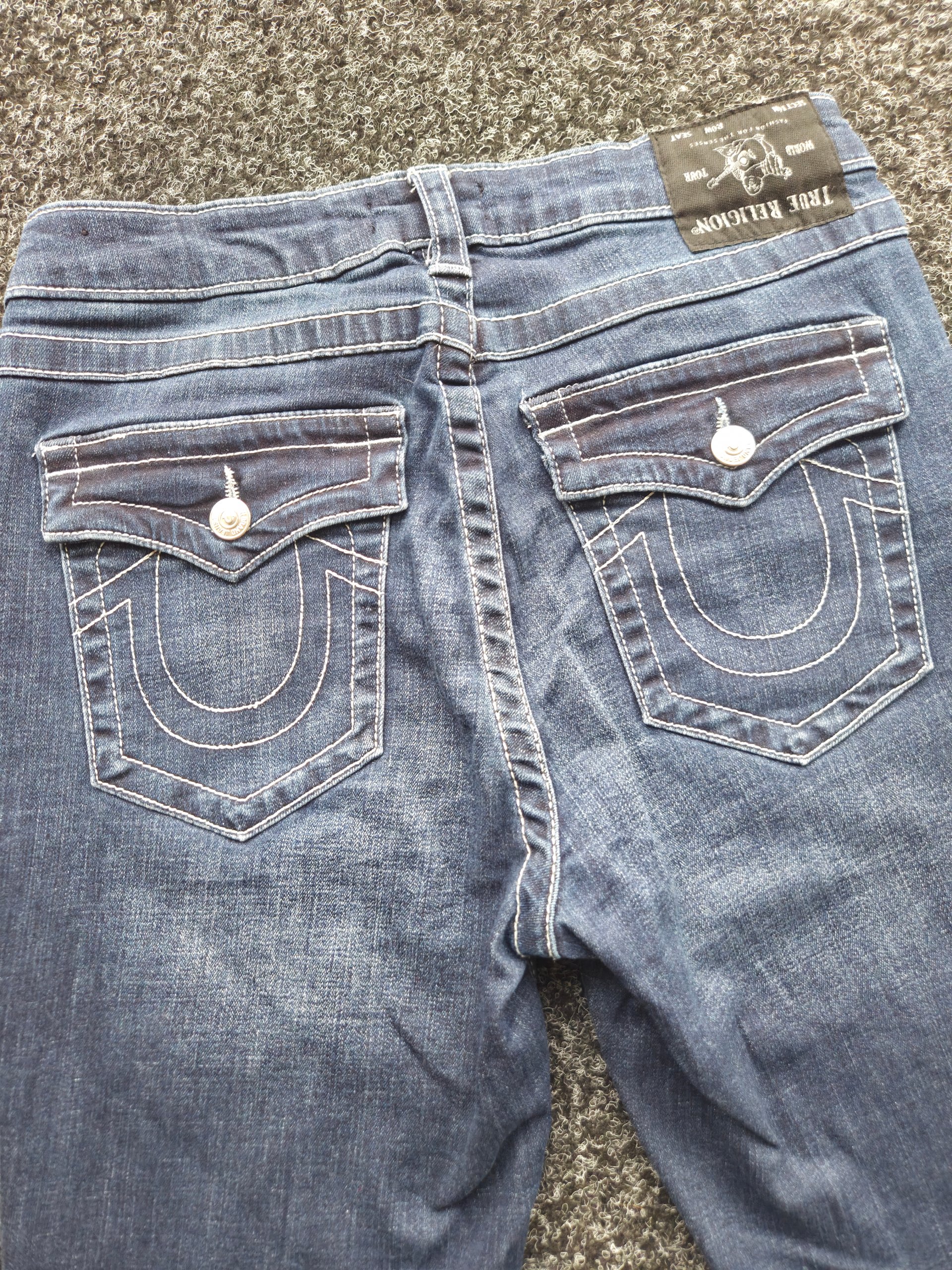 True Religion Petite Skinny Mid Rise Jeans W28 Blue Denim Flap Pocket W27 L29 UK 8
