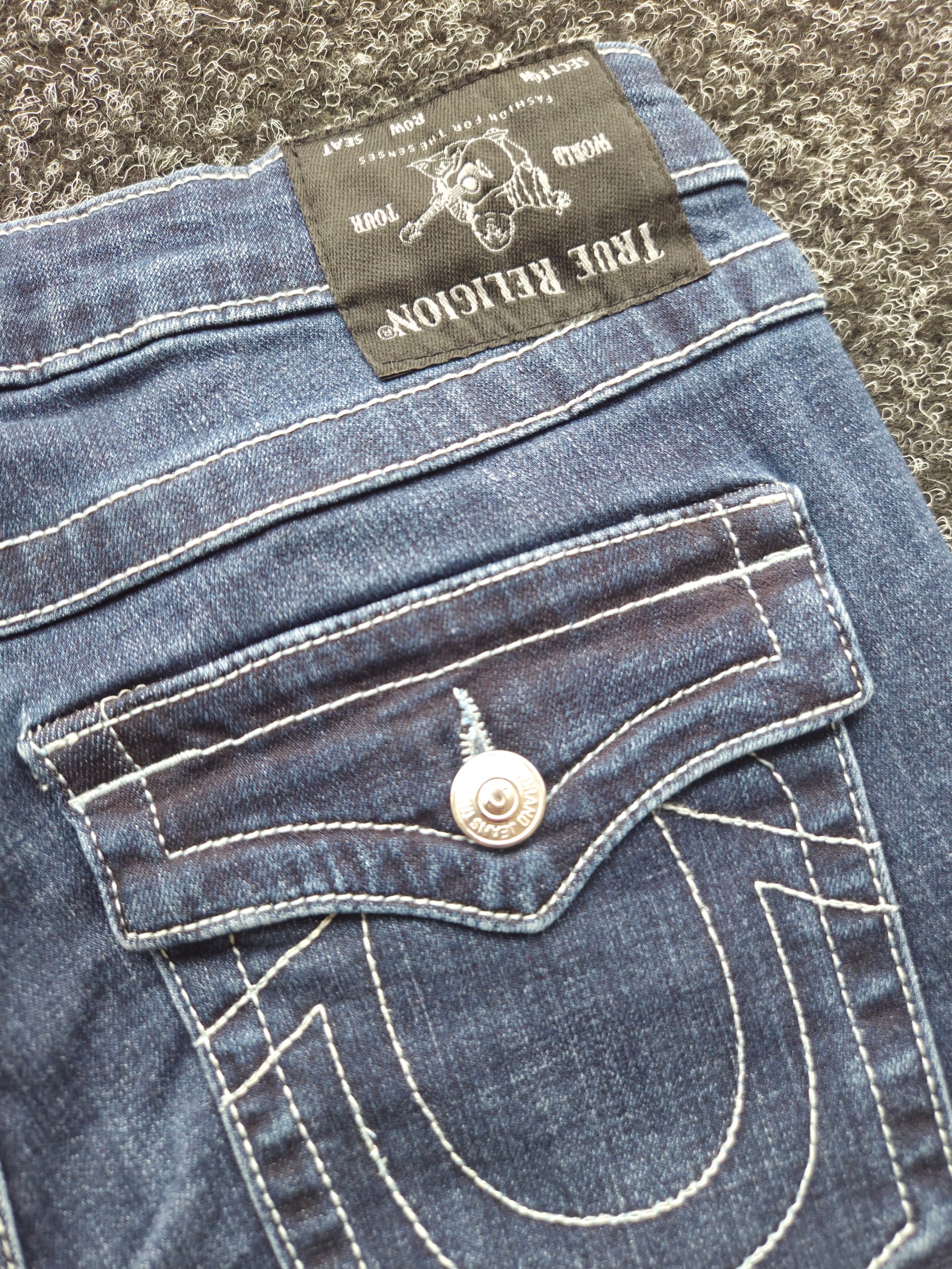 True Religion Petite Skinny Mid Rise Jeans W28 Blue Denim Flap Pocket W27 L29 UK 8 image 8
