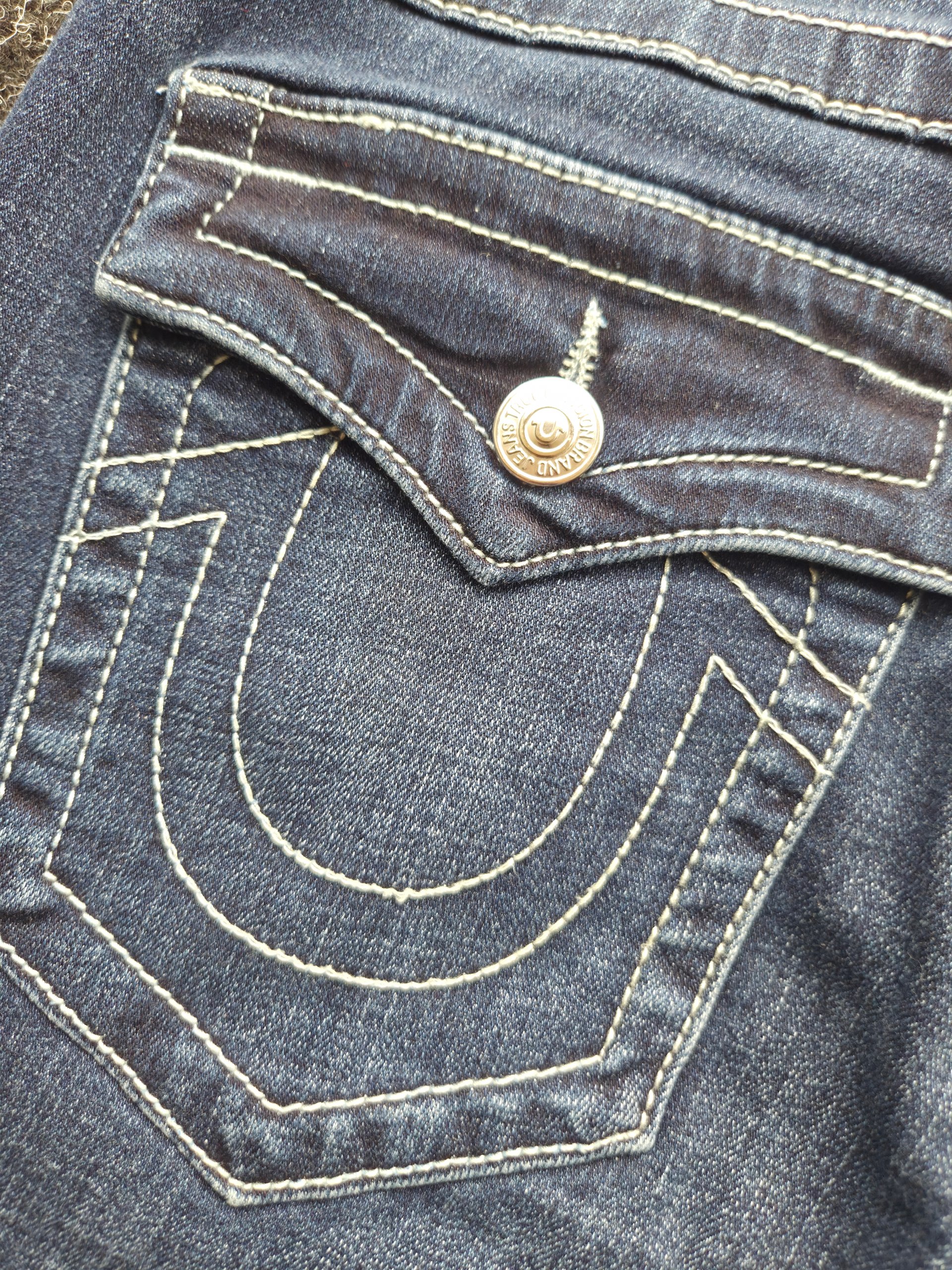 True Religion Petite Skinny Mid Rise Jeans W28 Blue Denim Flap Pocket W27 L29 UK 8 image 9