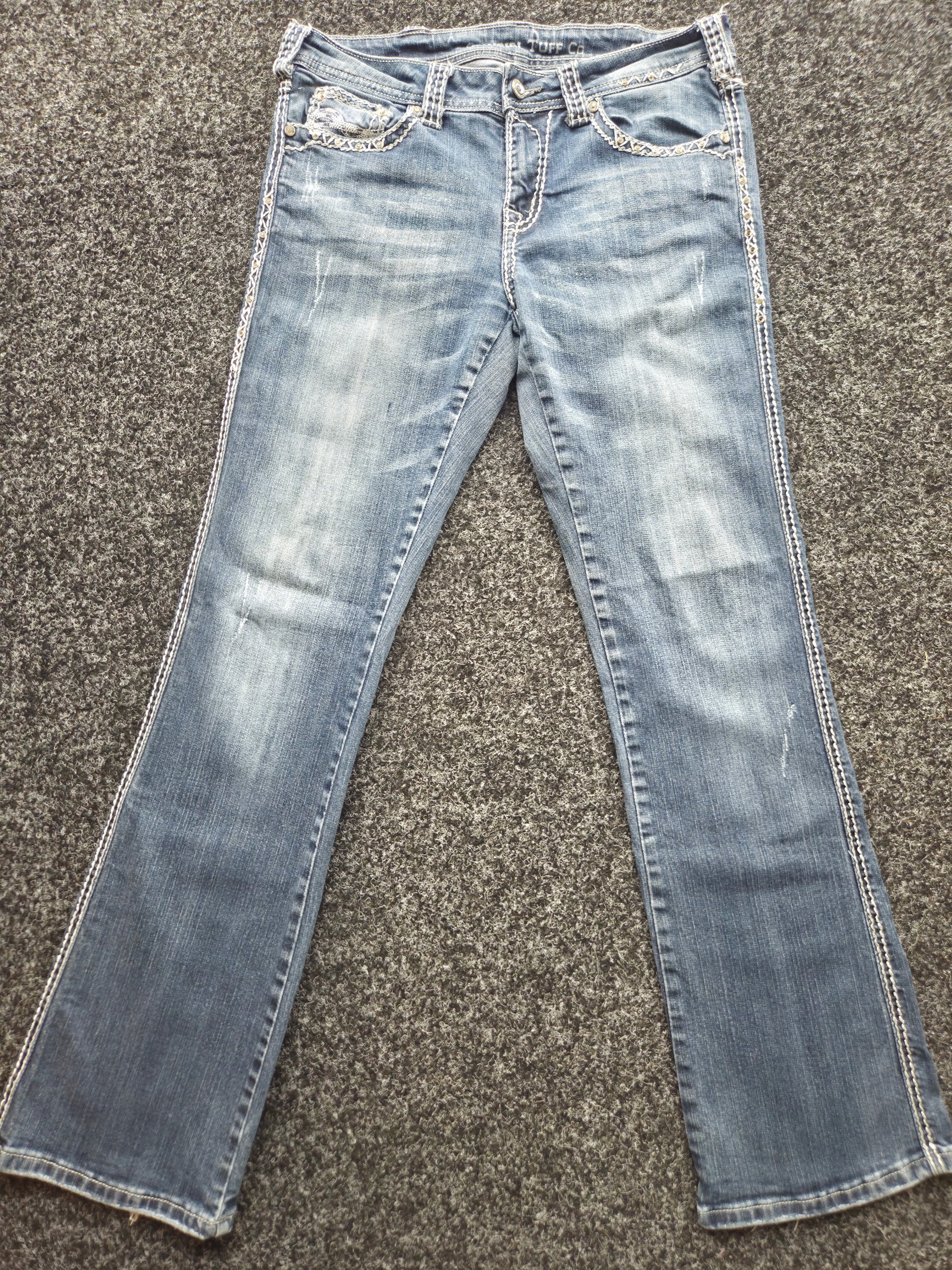 Cowgirl Tuff Co Y2K Embellished Bootcut Jeans W30 L33 UK 12 Western McBling image 2