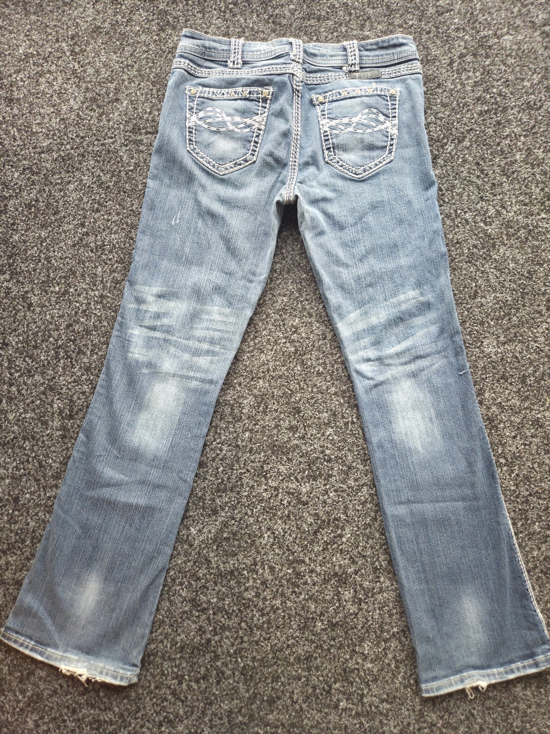 Cowgirl Tuff Co Y2K Embellished Bootcut Jeans W30 L33 UK 12 Western McBling image 3
