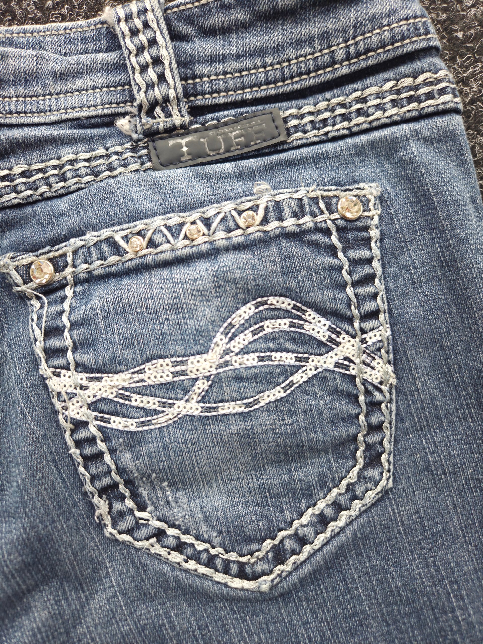 Cowgirl Tuff Co Y2K Embellished Bootcut Jeans W30 L33 UK 12 Western McBling image 4