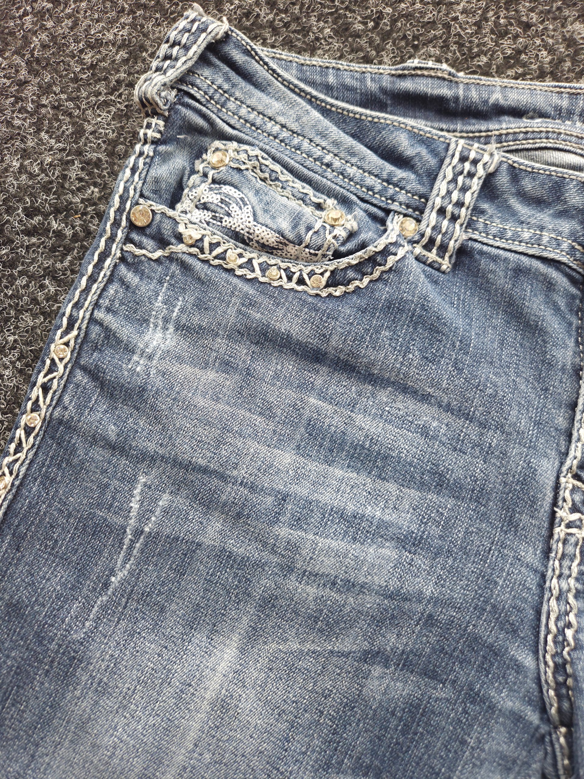 Cowgirl Tuff Co Y2K Embellished Bootcut Jeans W30 L33 UK 12 Western McBling image 10