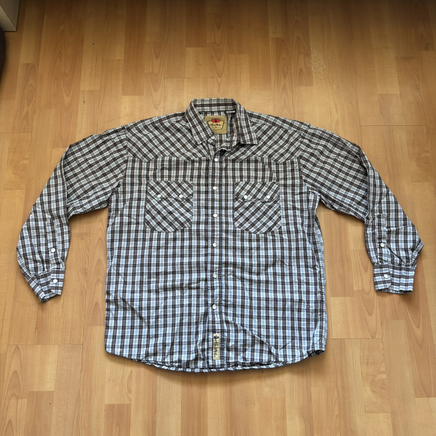 Vintage Larry Mahan Snap Button Cotton Shirt Large