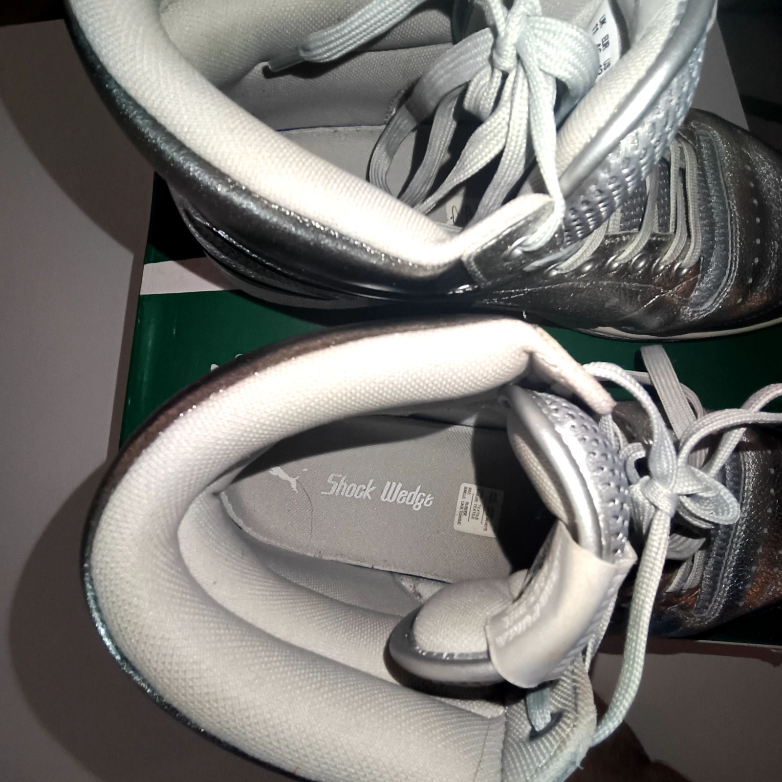 Puma x Ralph Sampson Silver High Top Sneakers US 12 Shock Wedge image 3